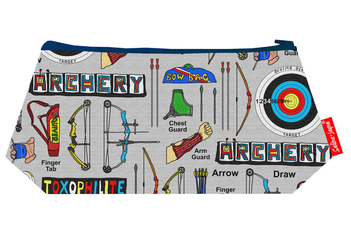 Premium archery makeup bag gift for archers with wipe-clean lining and zip closure