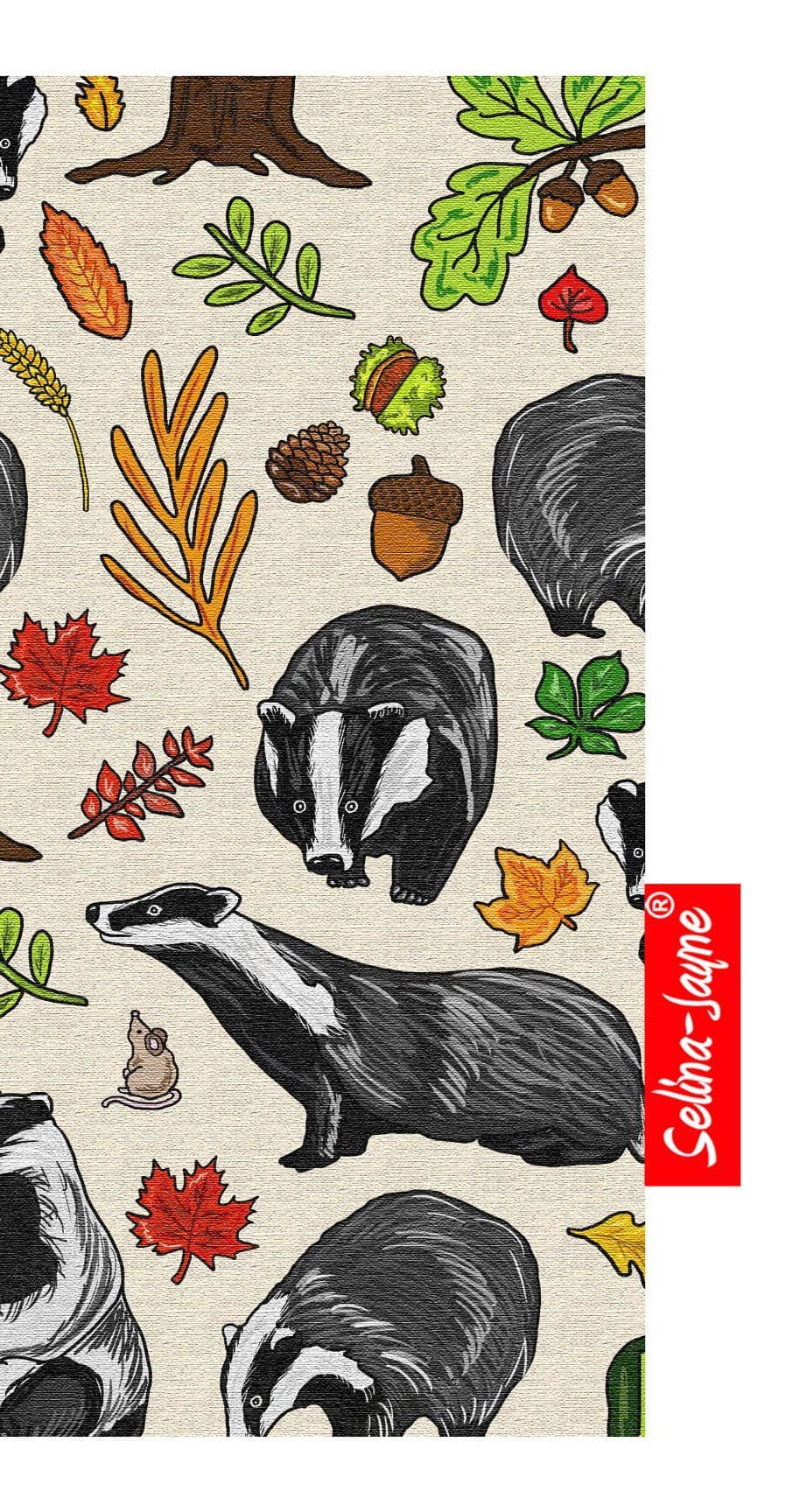 Premium badgers soft glasses case — vibrant print, colour-coordinated fastener by Selina-Jayne