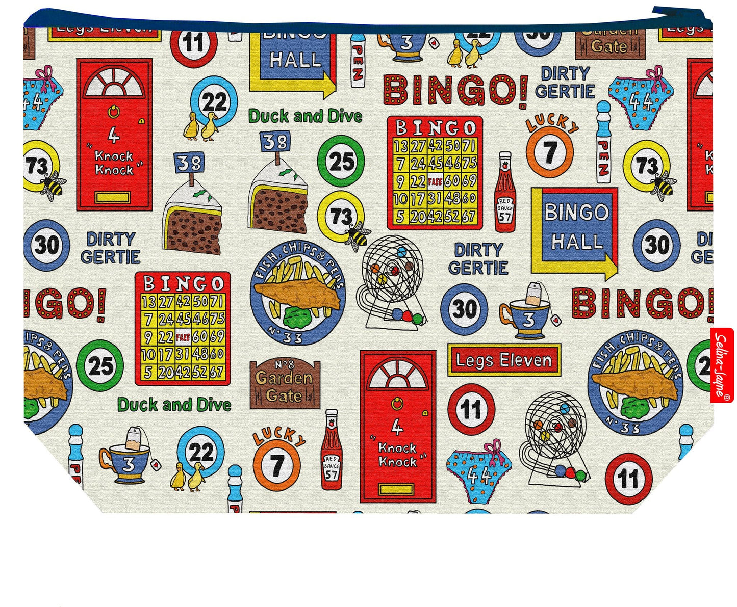Premium bingo lover wash bag with vibrant bingo HD print and washable lining