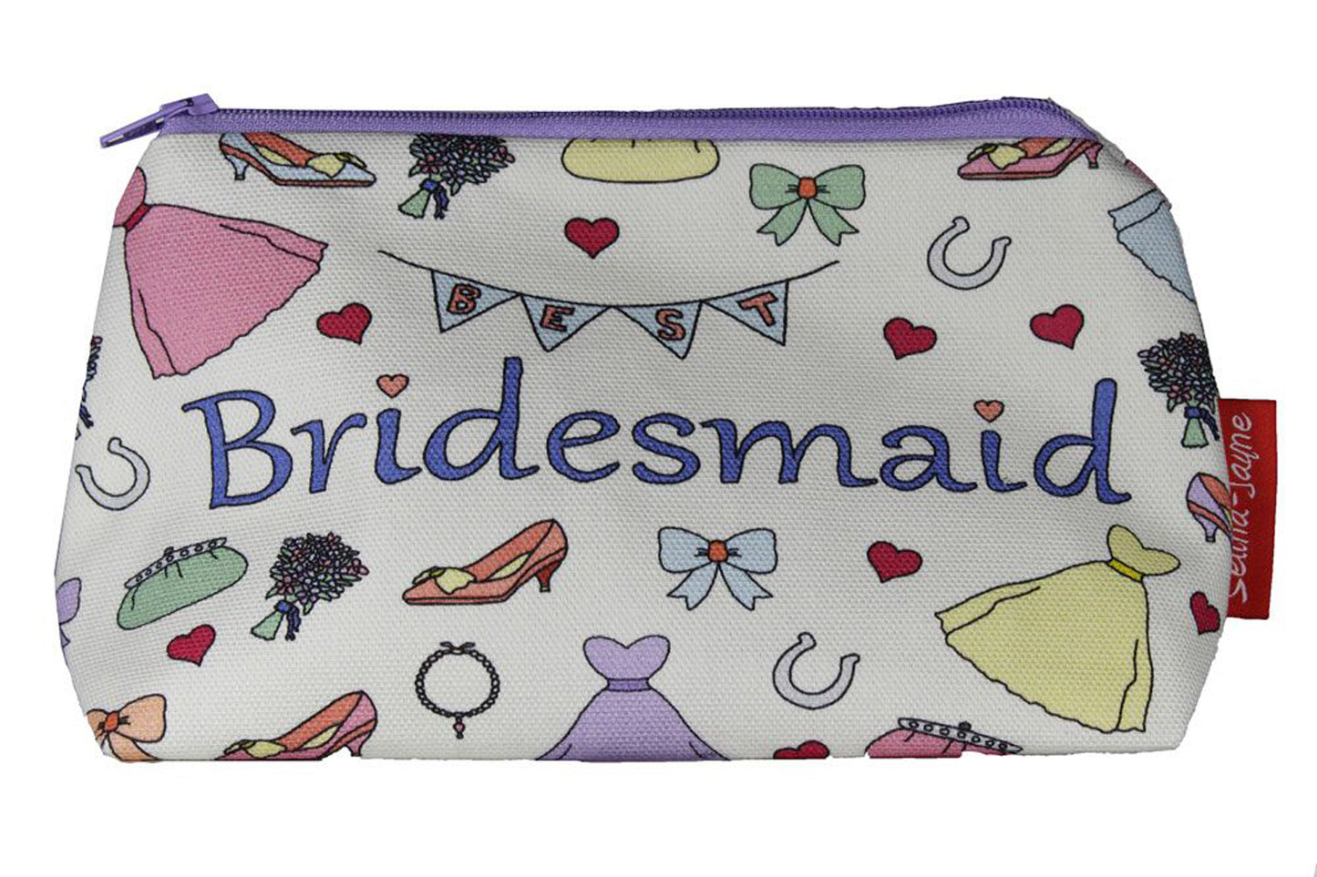 Bridesmaid makeup bag showing premium quality and wipe-clean lining