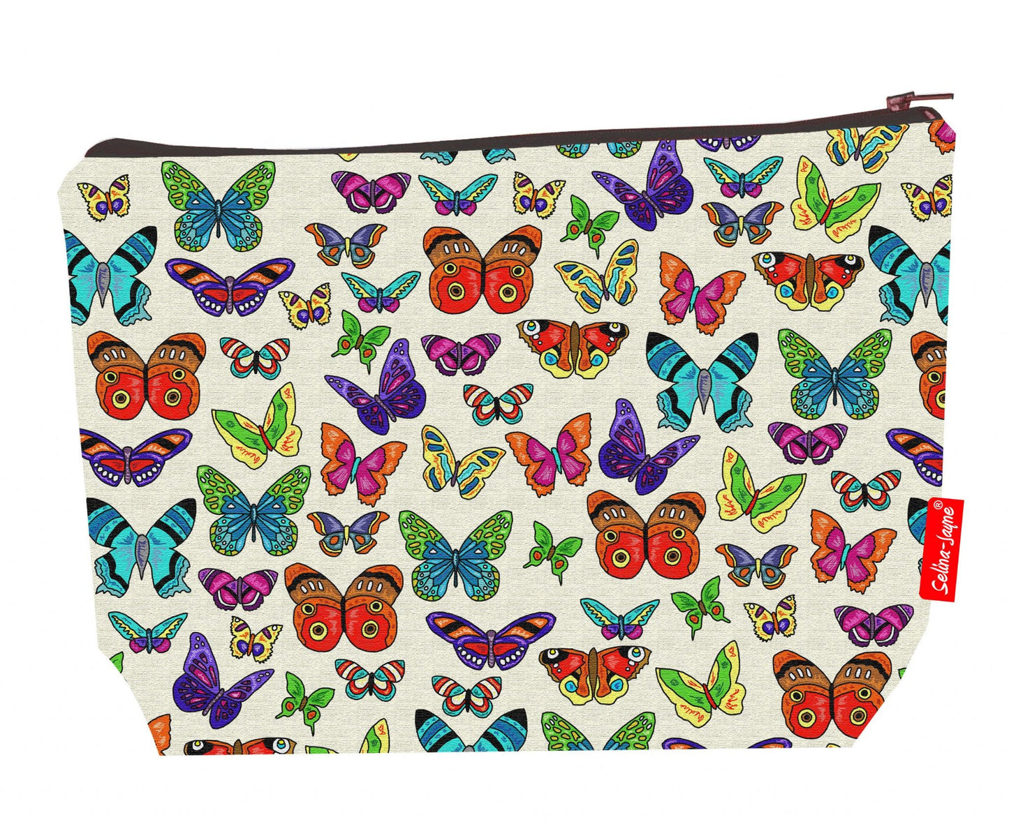 Premium butterfly-themed wash bag with durable polyester and washable lining, perfect nature lover gift