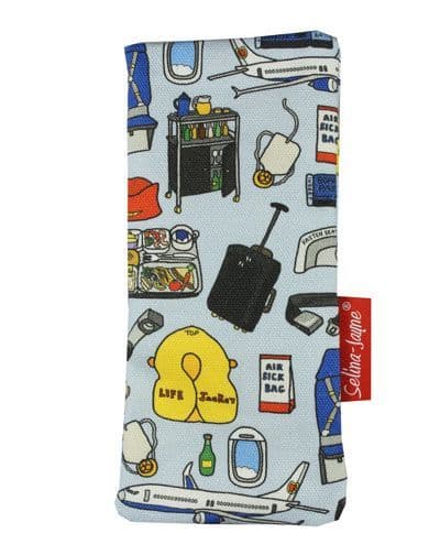 Premium cabin crew soft glasses case — vibrant print, colour-coordinated fastener by Selina-Jayne