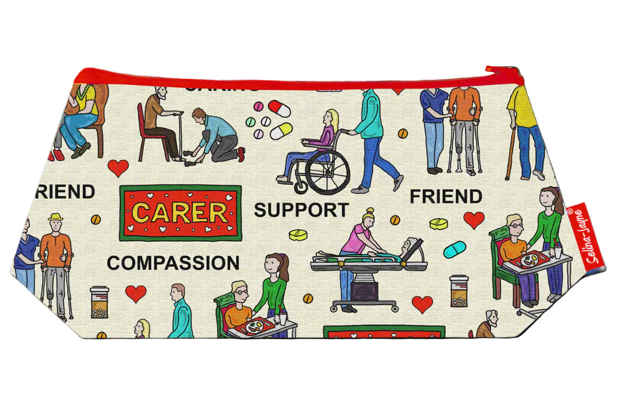 Premium Care Assistant makeup bag showing HD print quality and compact 17.5cm design, perfect gift for healthcare workers and carers