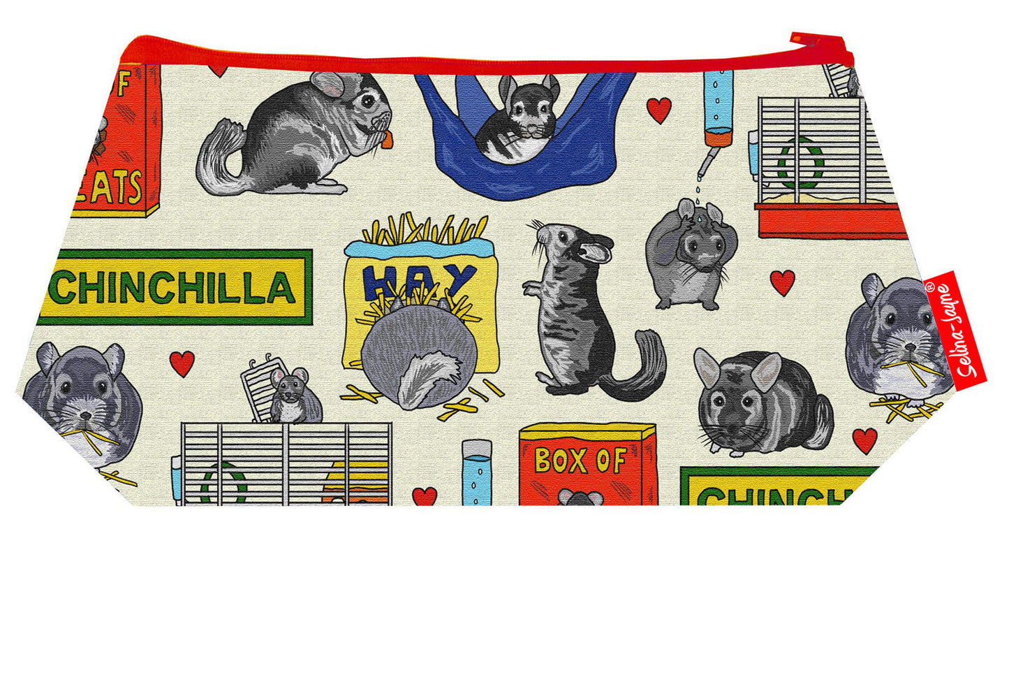 Premium Chinchilla makeup bag showing HD print quality and compact 17.5cm design, perfect gift for pet lovers and chinchilla enthusiasts