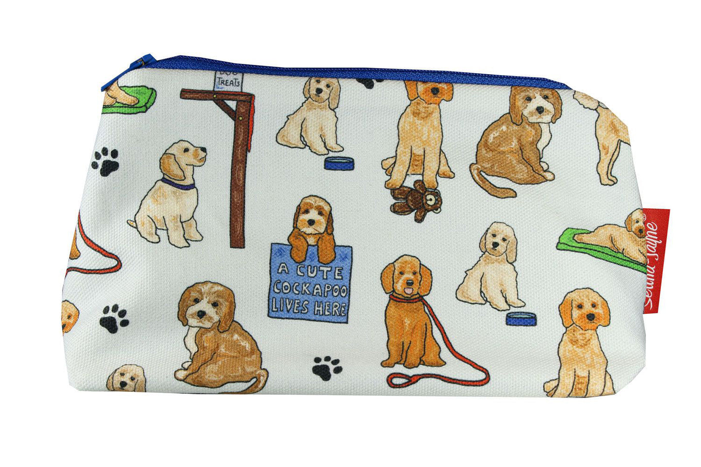 Selina-Jayne Cockapoo lover makeup bag with wipe-clean lining