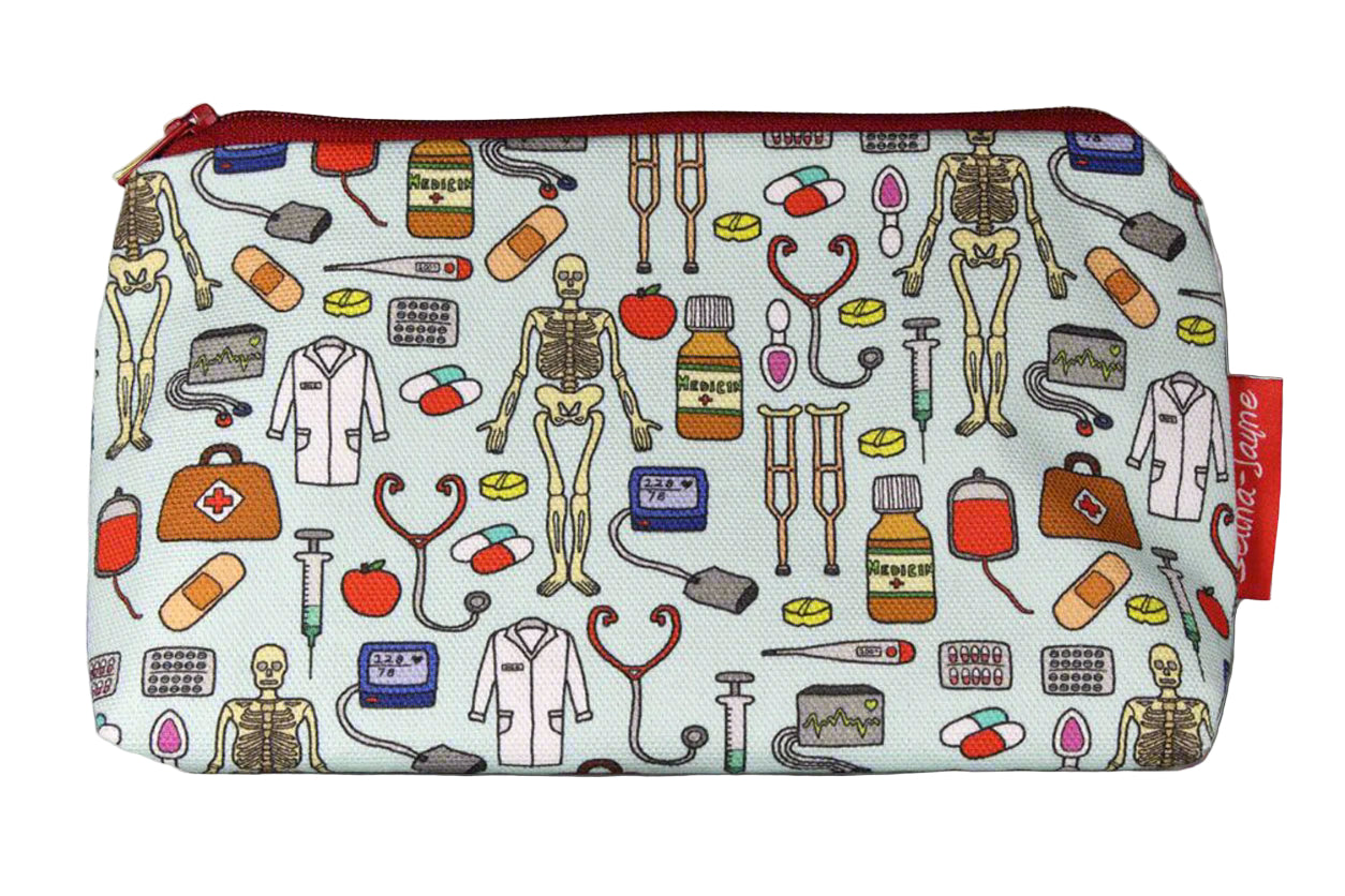 Premium Doctors makeup bag featuring wipe-clean lining and colourfast HD print, perfect gift for medical professionals