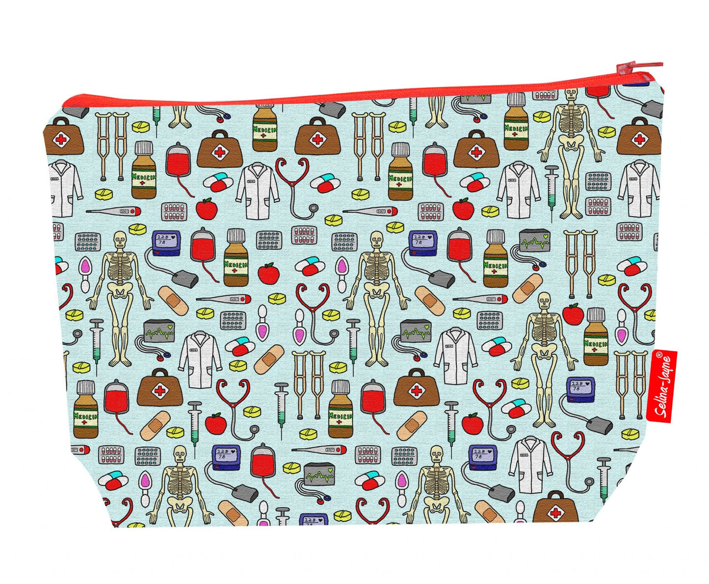 Premium 29cm medical wash bag with washable lining and durable polyester construction