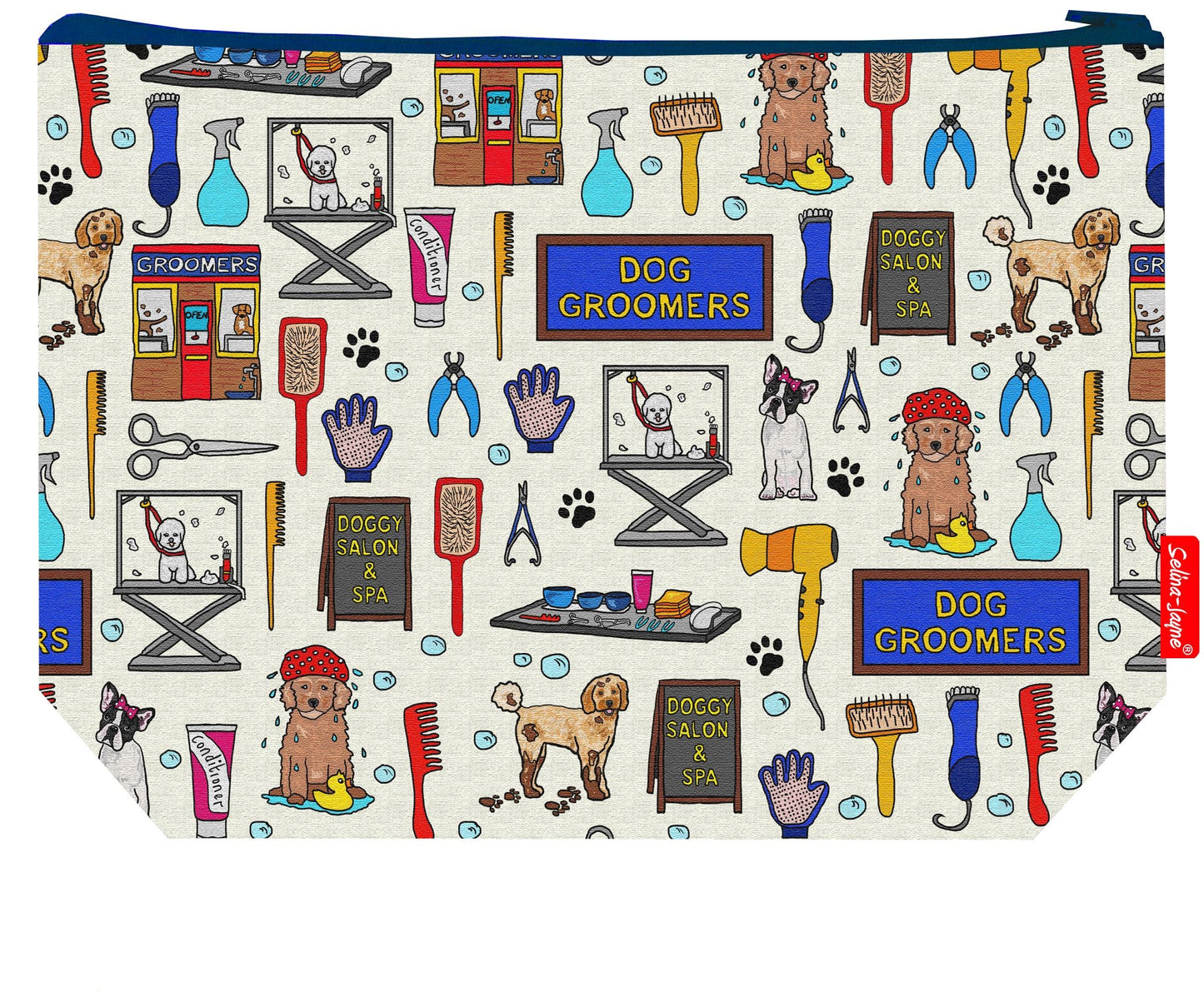 Premium 29cm pet stylist wash bag with washable lining and durable polyester construction