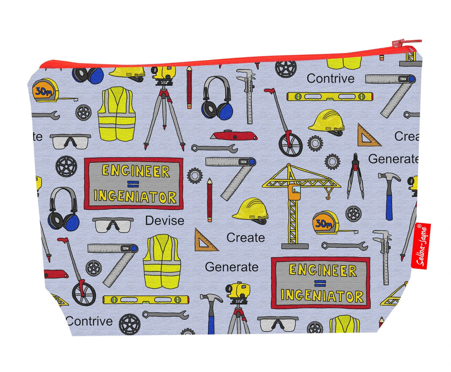Premium engineer wash bag with practical 29cm size and vibrant HD print