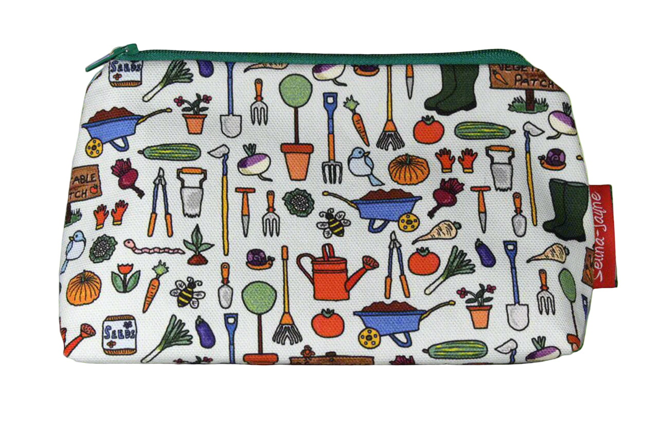 Premium Gardening makeup bag featuring wipe-clean lining and colourfast HD print, perfect gift for gardeners