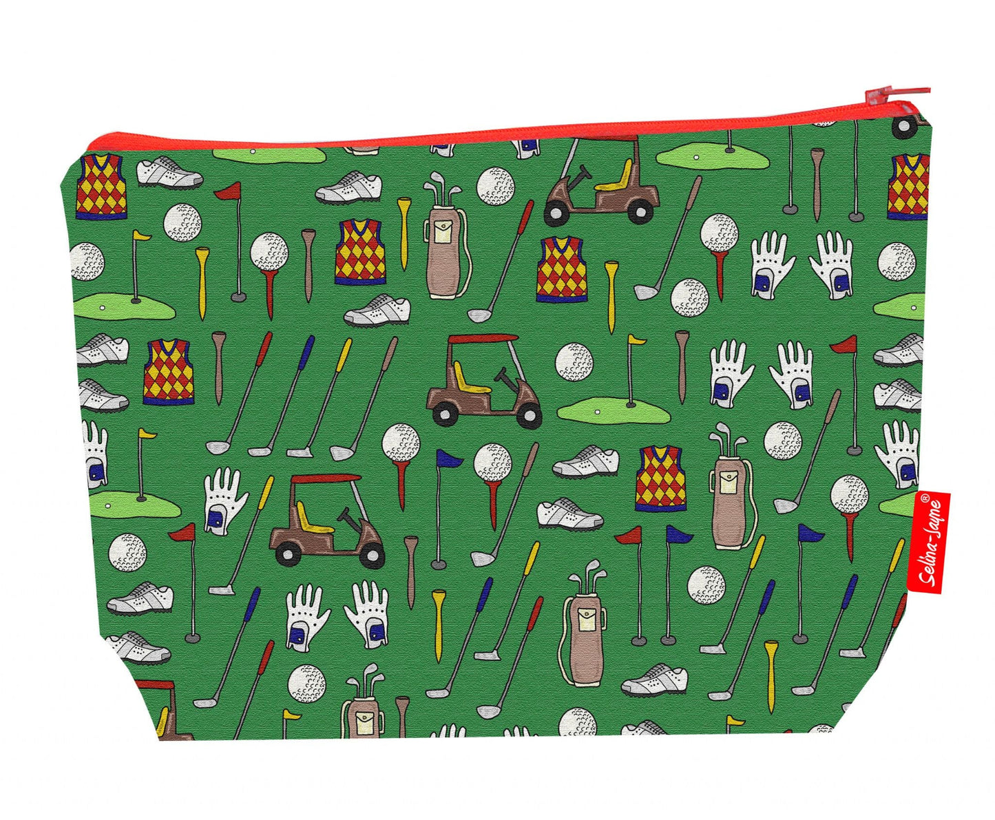 Premium golf wash bag with practical 29cm size and vibrant HD print