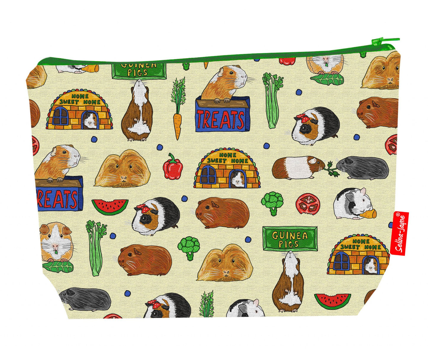 Premium guinea pigs wash bag with practical 29cm size and vibrant HD print