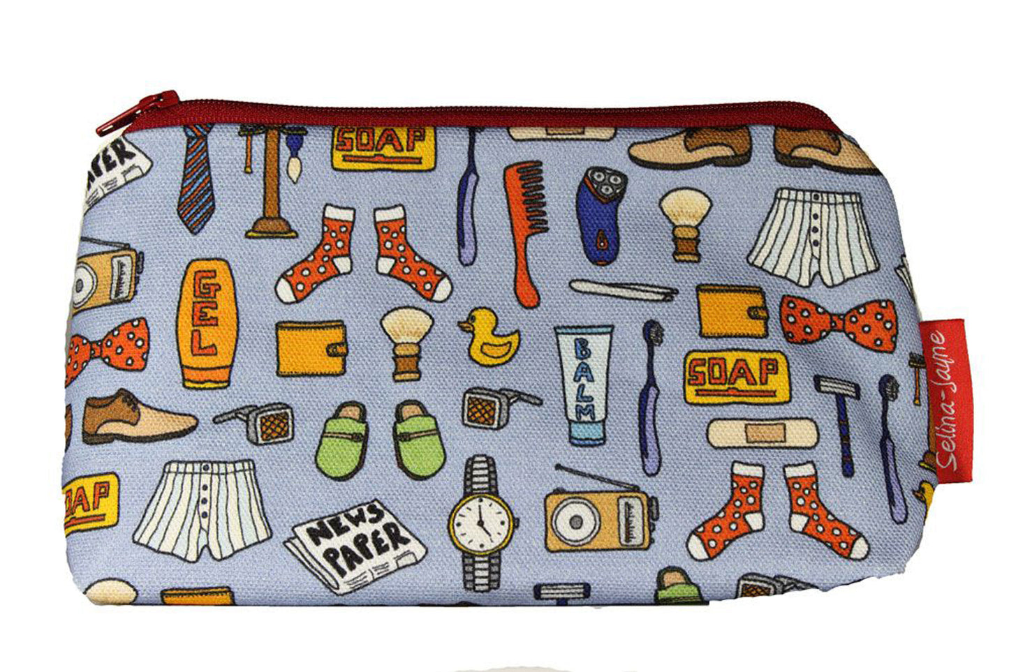 Compact men's stuff cosmetic bag perfect for grooming essentials, featuring colourfast print and easy-care design