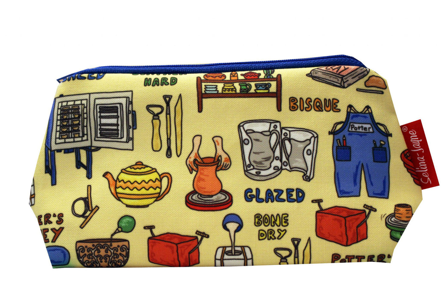 Potter Ceramicist cosmetic bag by Selina-Jayne featuring vibrant pottery maker design with HD print on durable polyester fabric