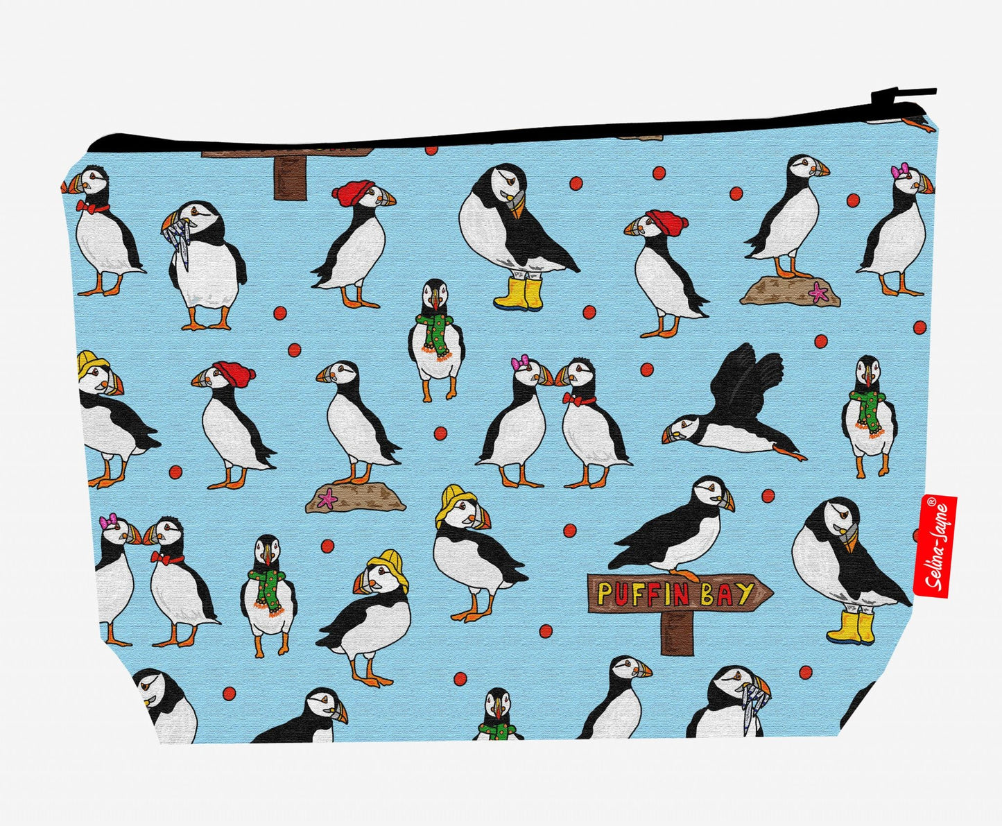 Premium seabird wildlife wash bag perfect for puffin lovers and coastal wildlife enthusiasts