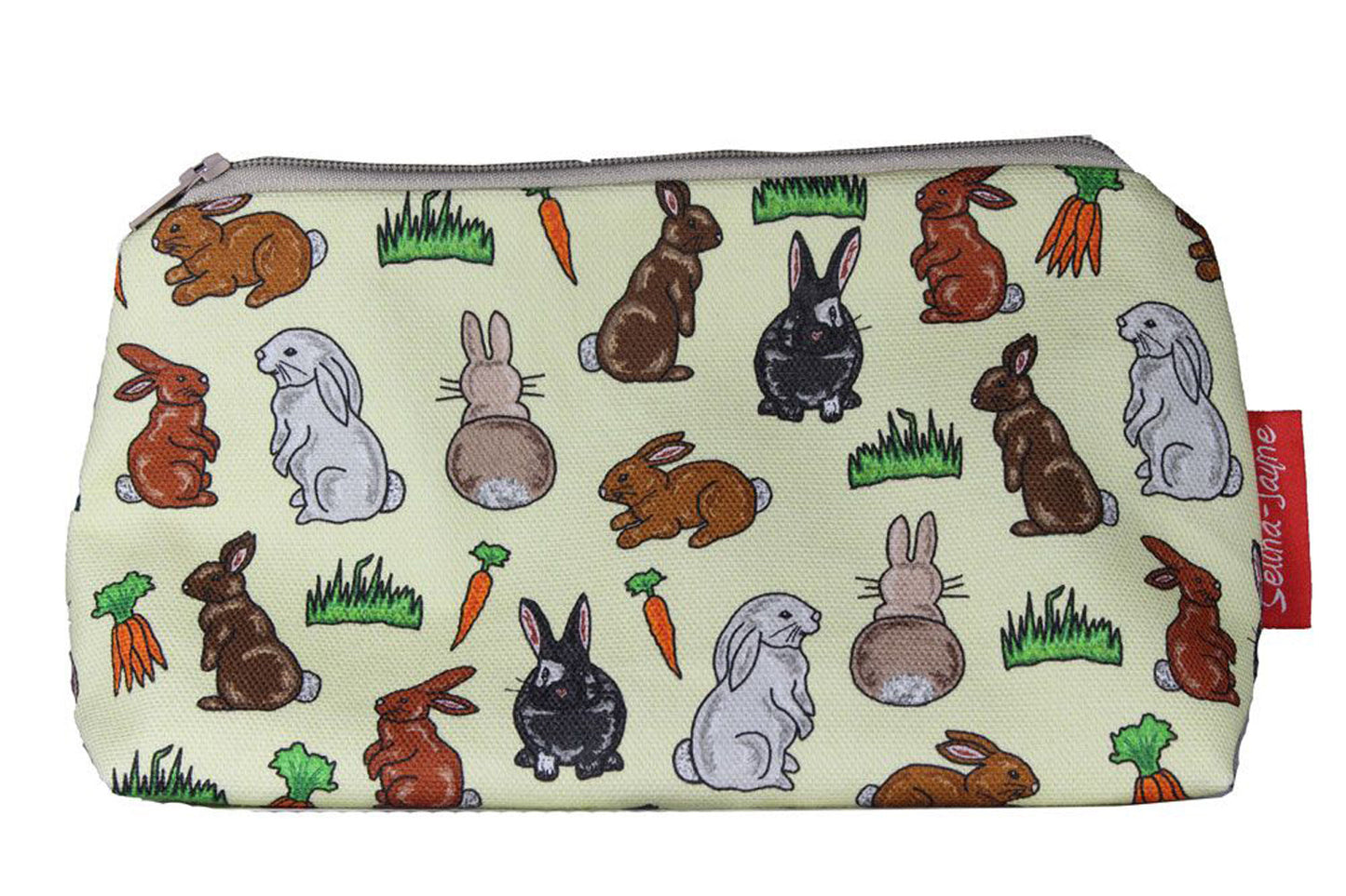 Rabbits cosmetic bag by Selina-Jayne featuring vibrant bunny lover design with HD print on durable polyester fabric