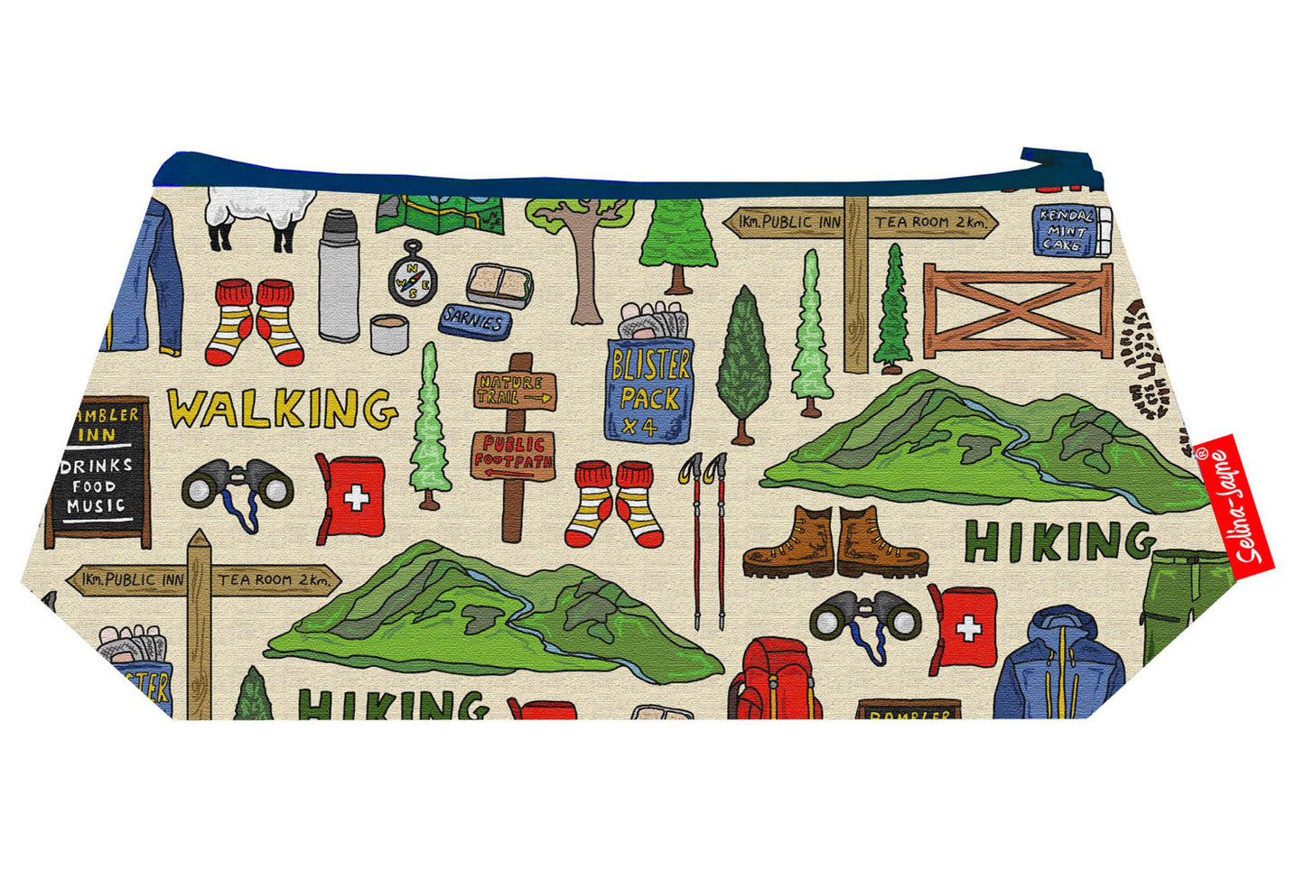 Rambler cosmetic bag by Selina-Jayne featuring vibrant walking enthusiast design with HD print on durable polyester fabric