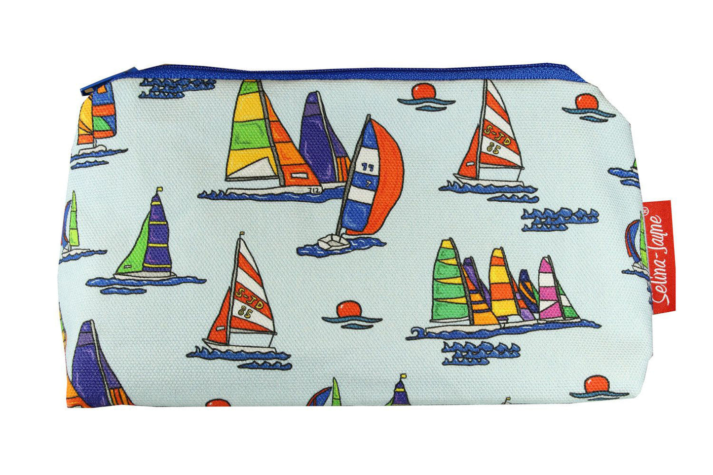 Sailing cosmetic bag by Selina-Jayne featuring vibrant sailor design with HD print on durable polyester fabric