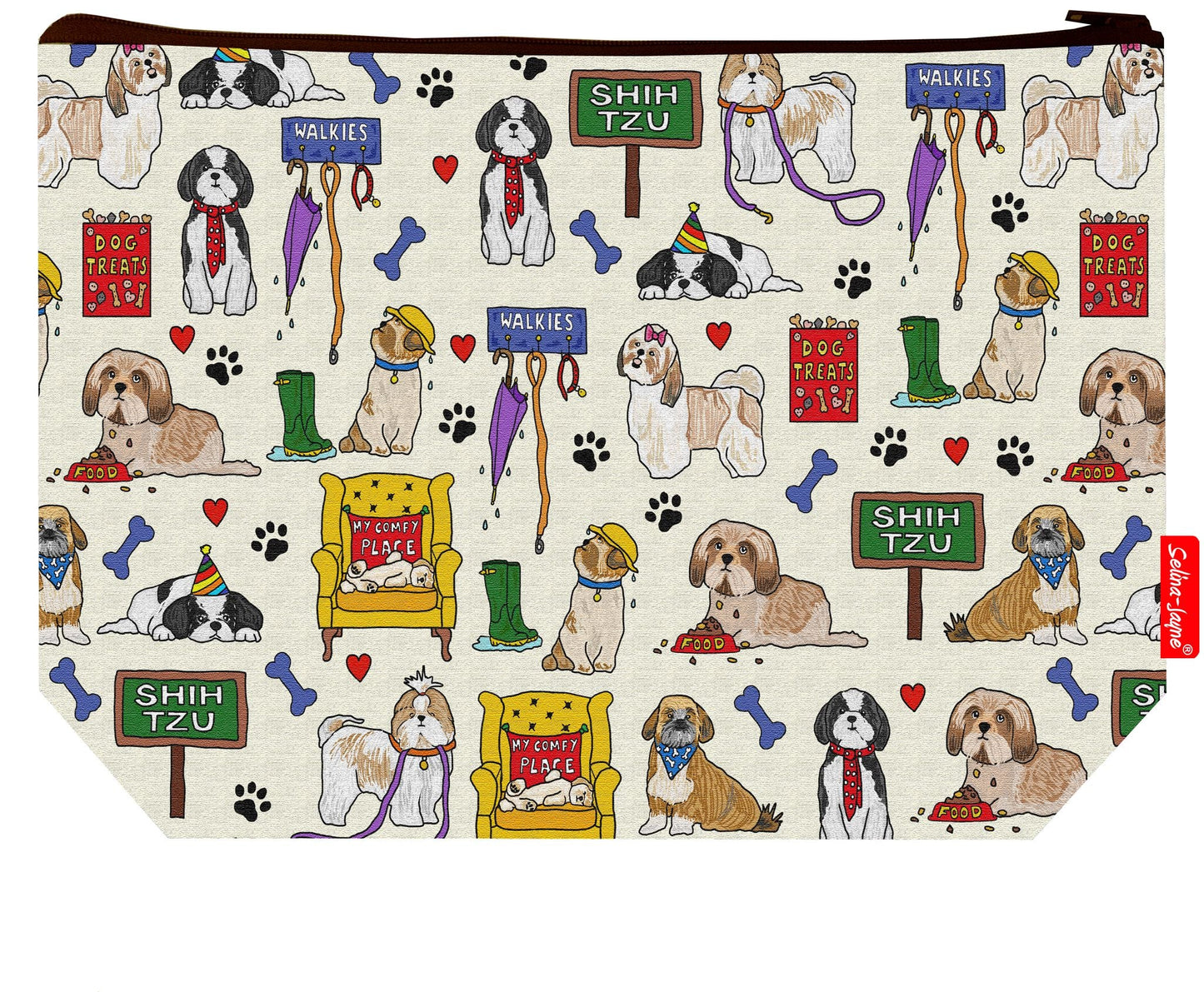Premium 29cm Shih Tzu wash bag with washable lining and durable polyester construction