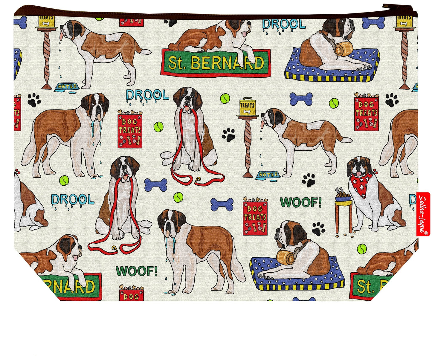 Premium 29cm St Bernard wash bag with washable lining and durable polyester construction