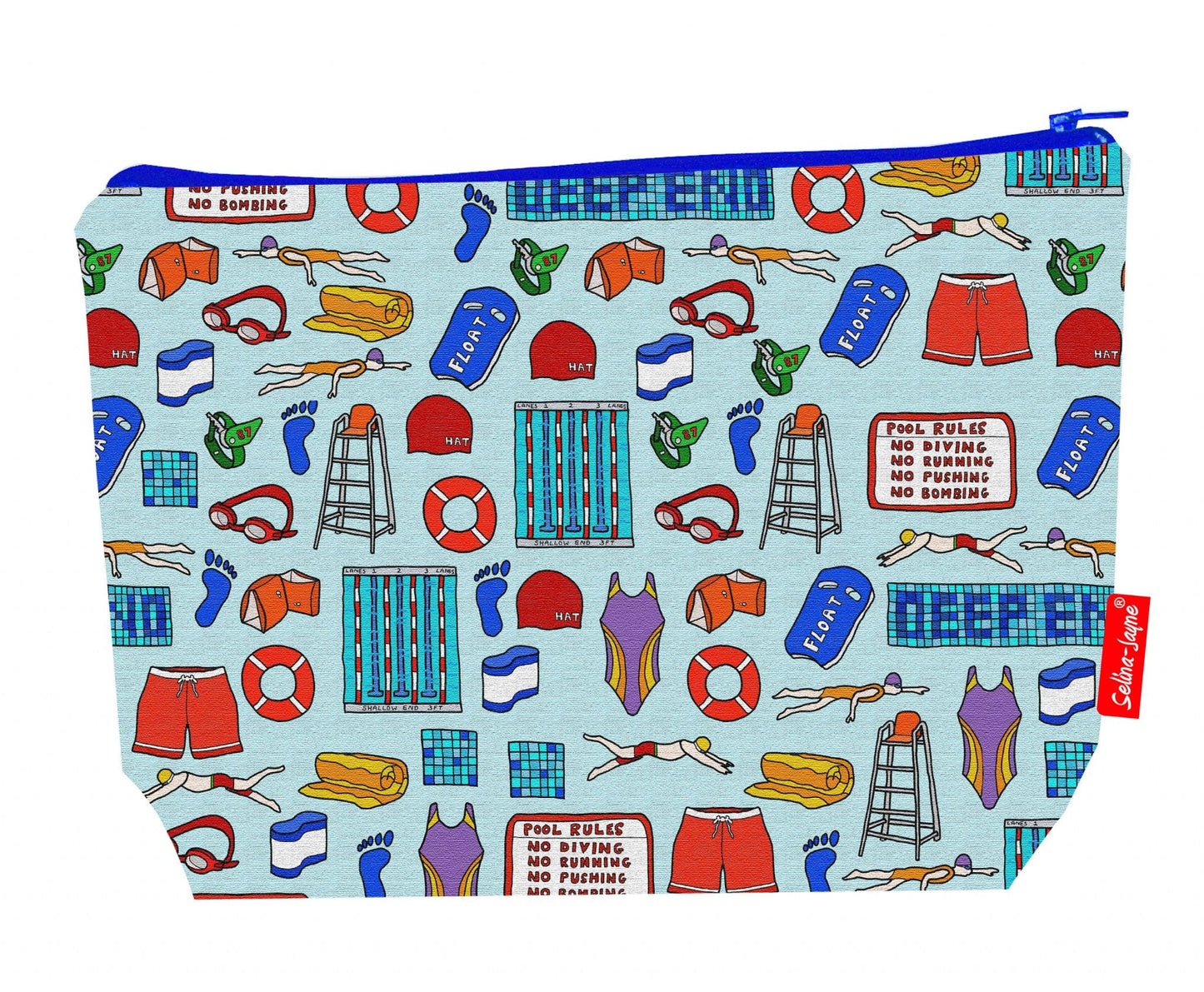 Premium 29cm swimming wash bag with washable lining and durable polyester construction