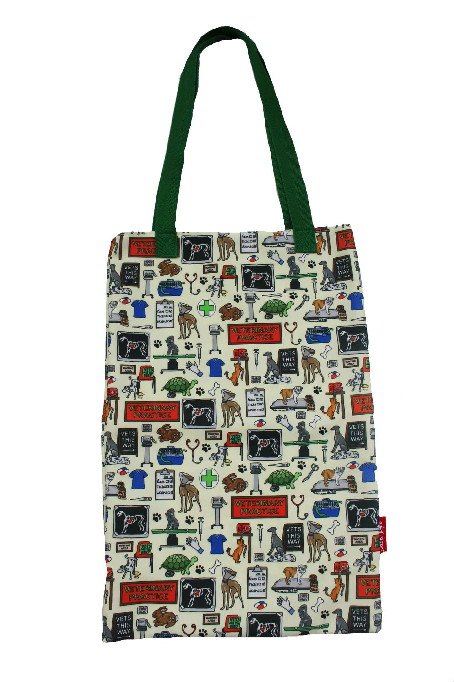 Tote Bag with veterinary-themed design on a white background