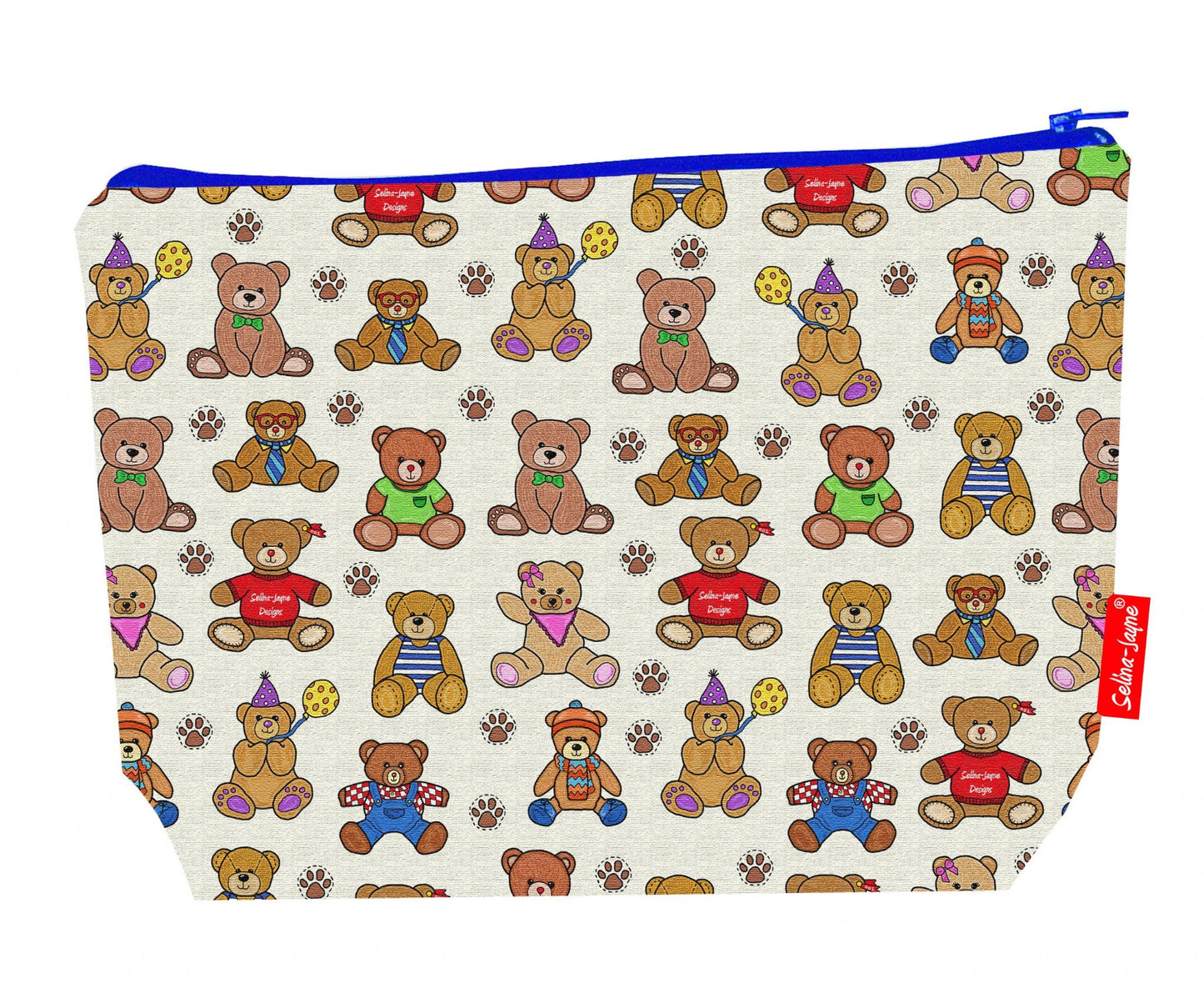 Premium children's wash bag with vibrant HD teddy bear design, perfect for travel and sleepovers