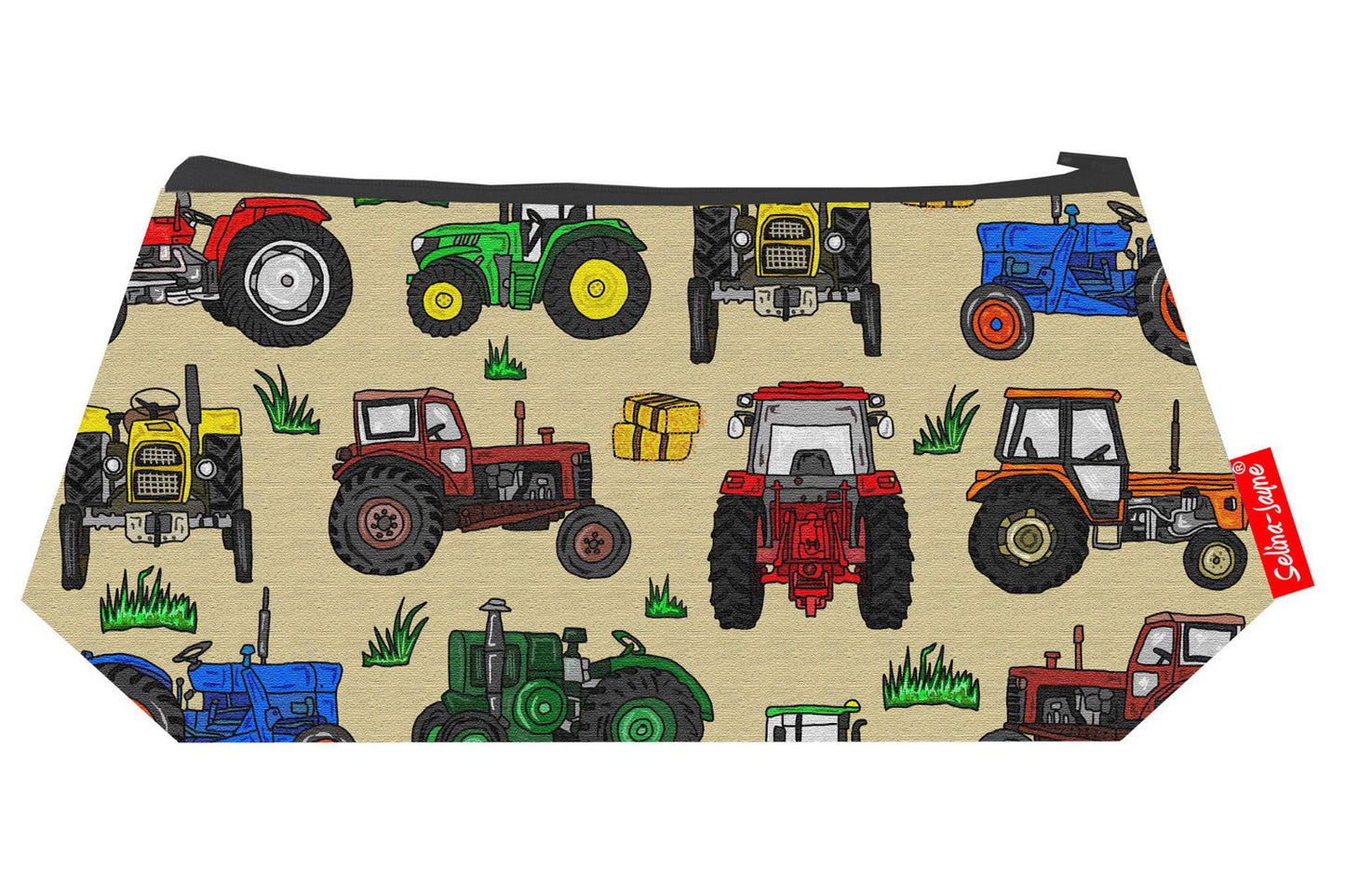 Tractors cosmetic bag by Selina-Jayne featuring farm agriculture design with vibrant HD print on premium polyester fabric