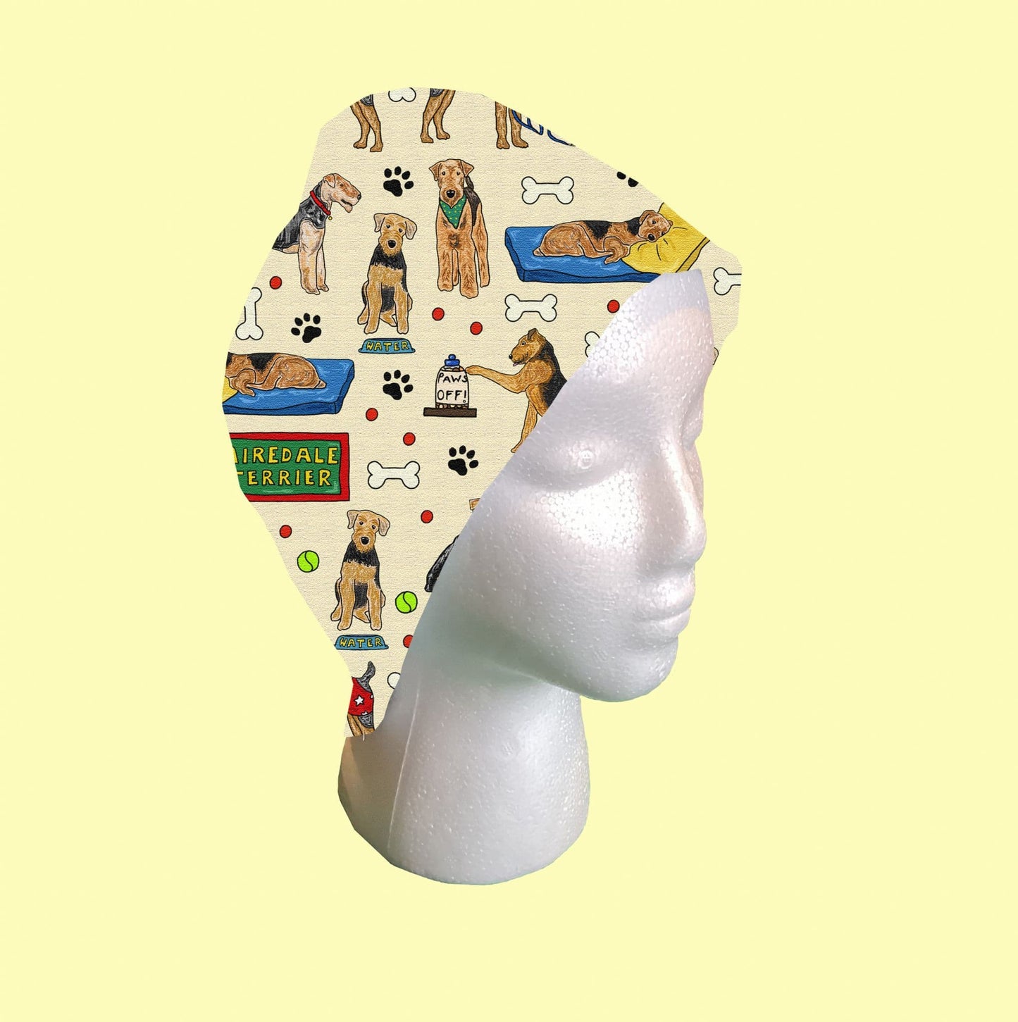 Airedale Terrier Dog Scrub Cap by Selina-Jayne