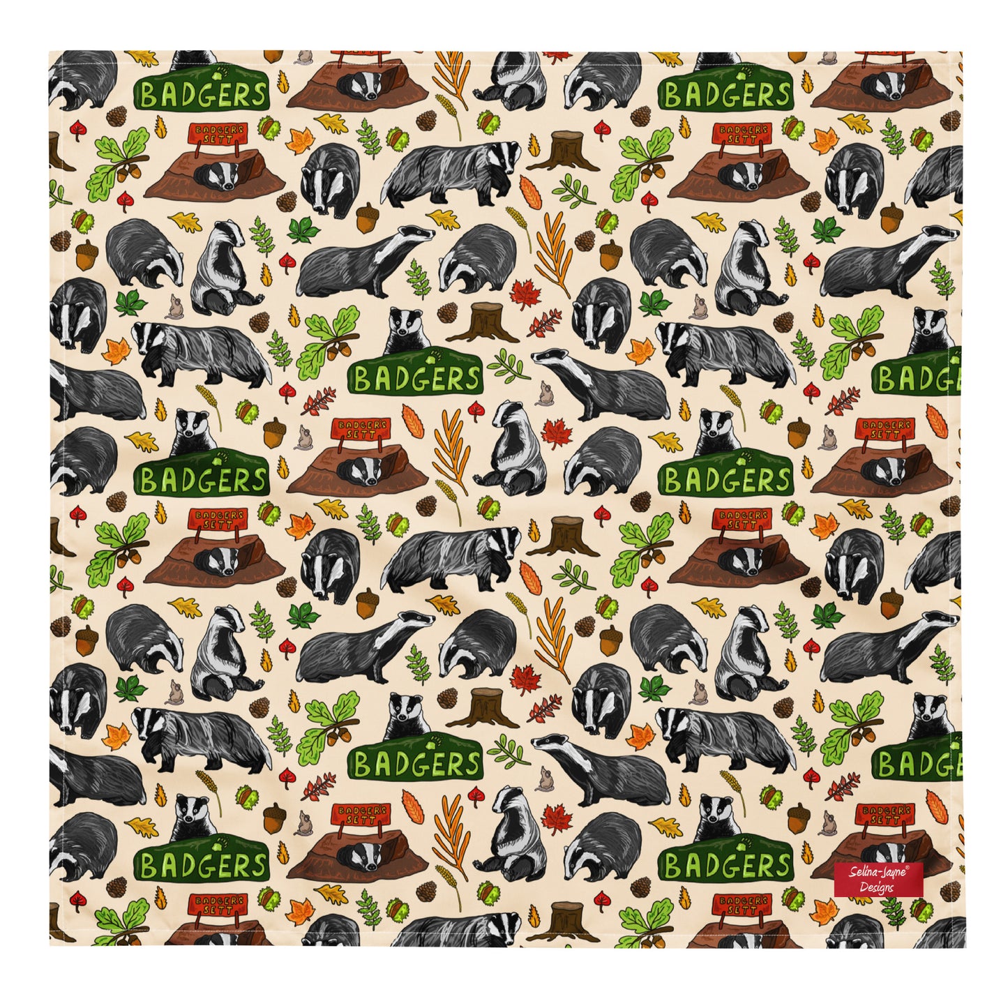 Badgers All-over Print Bandana by Selina-Jayne