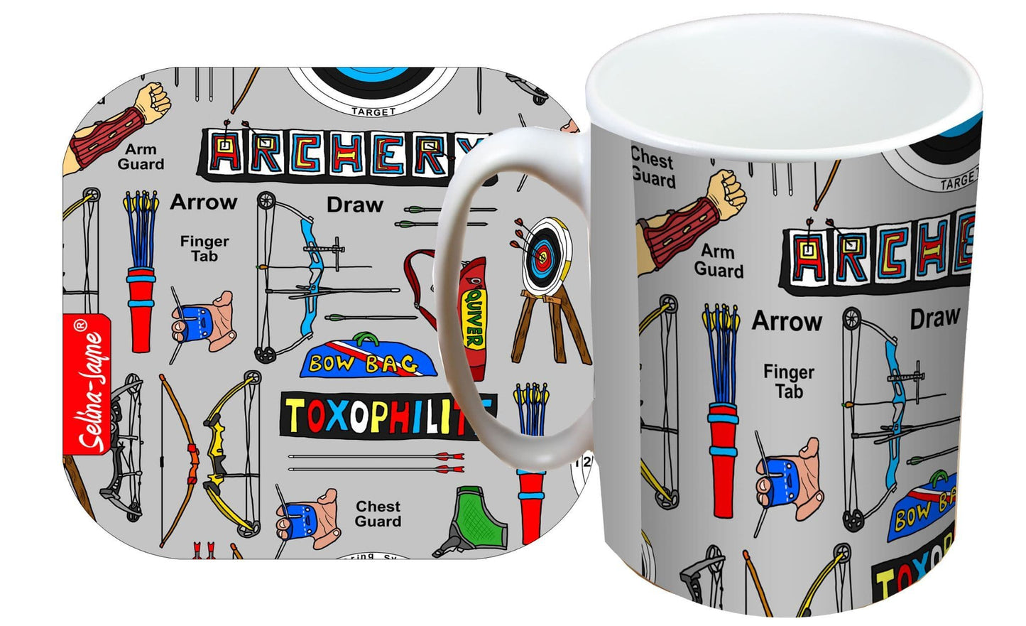 Archery Mug and Coaster Gift Set by Selina-Jayne