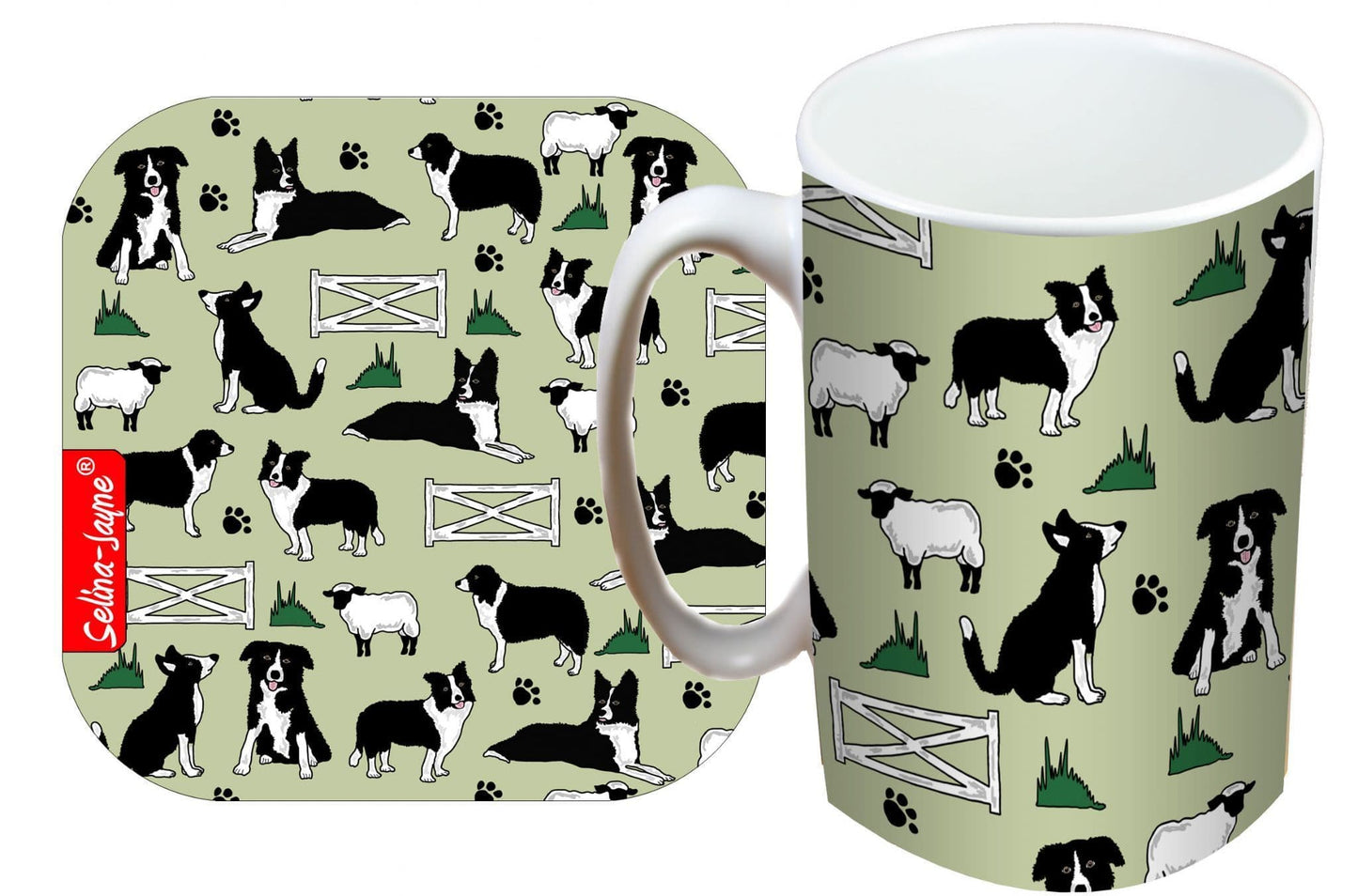 Border Collies Mug and Coaster Gift Set by Selina-Jayne