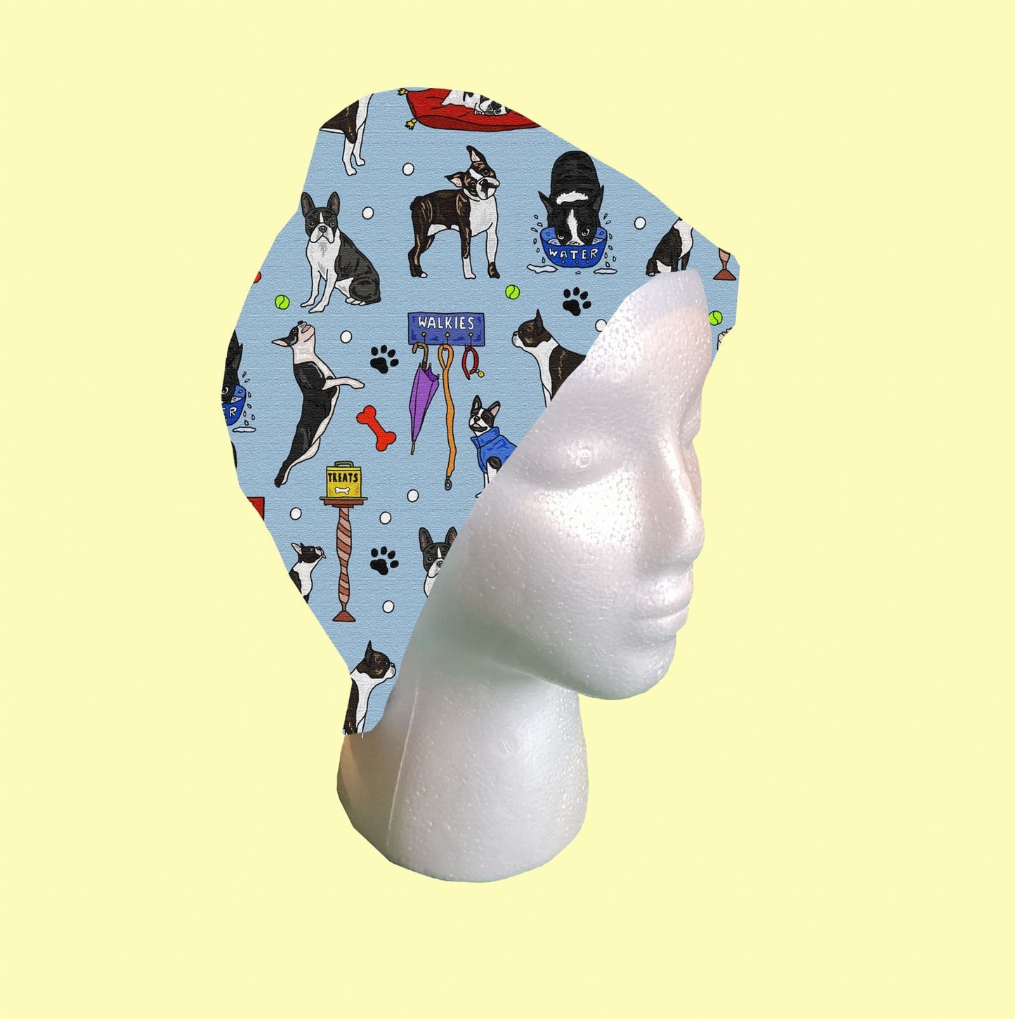 Boston Terrier Dog Scrub Cap by Selina-Jayne