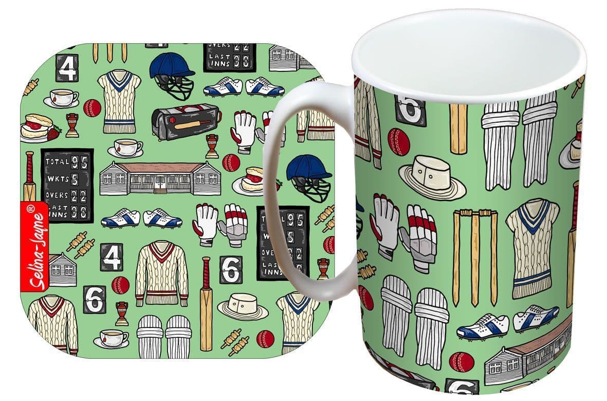 Cricket Mug and Coaster Gift Set by Selina-Jayne