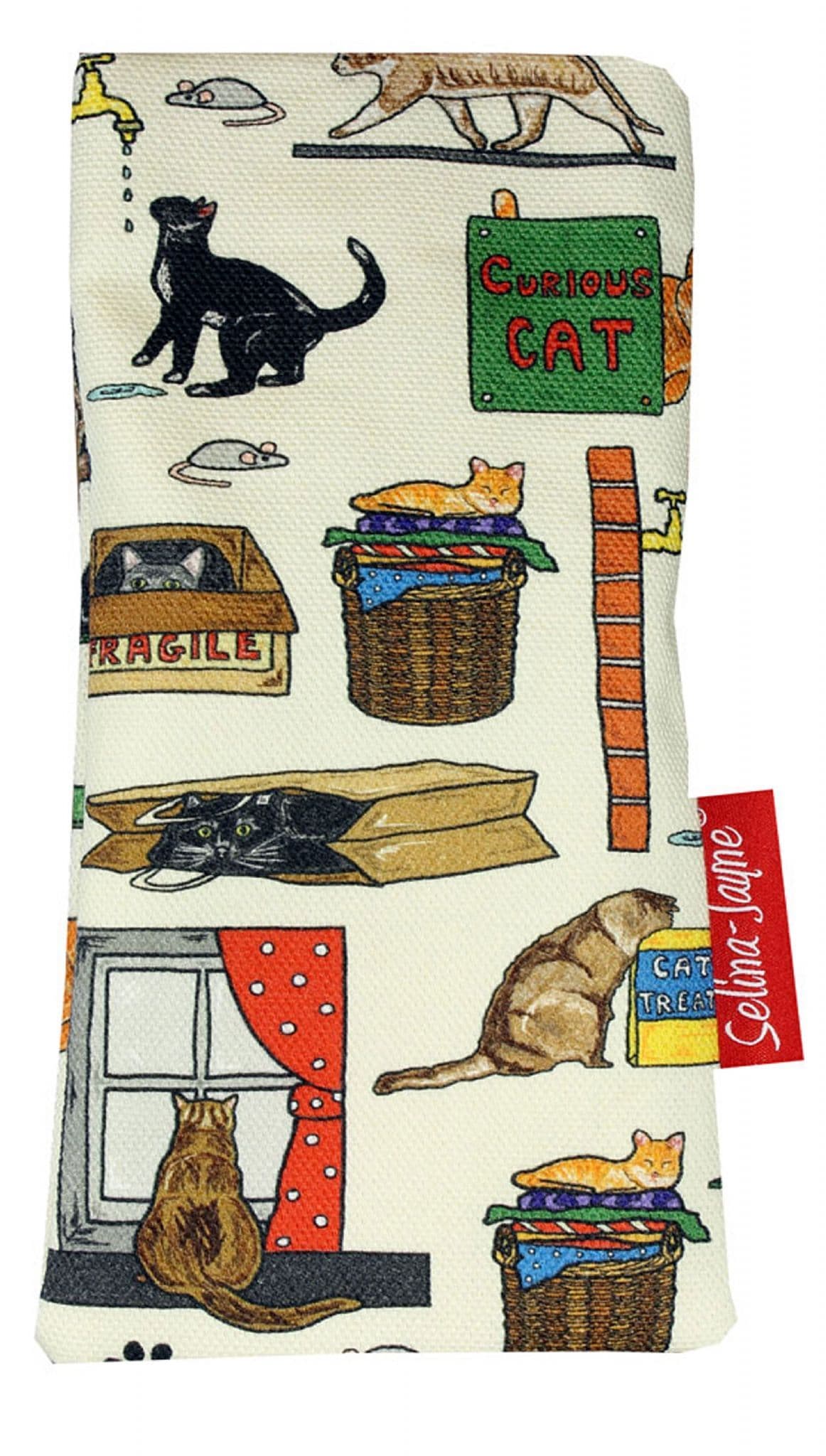 Curious Cats Soft Glasses Case by Selina-Jayne