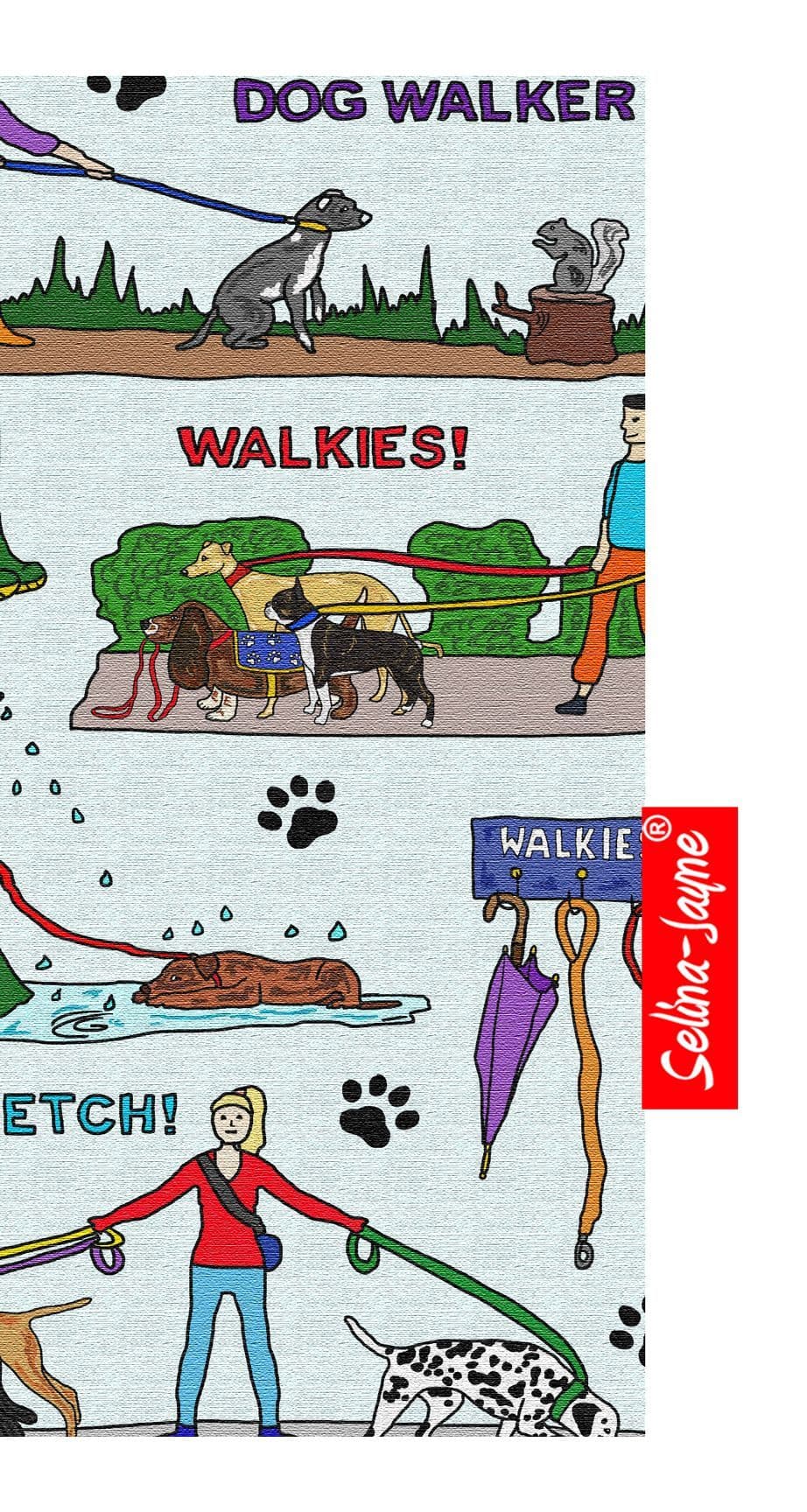 Dog Walker Glasses Case Soft Fabric by Selina-Jayne