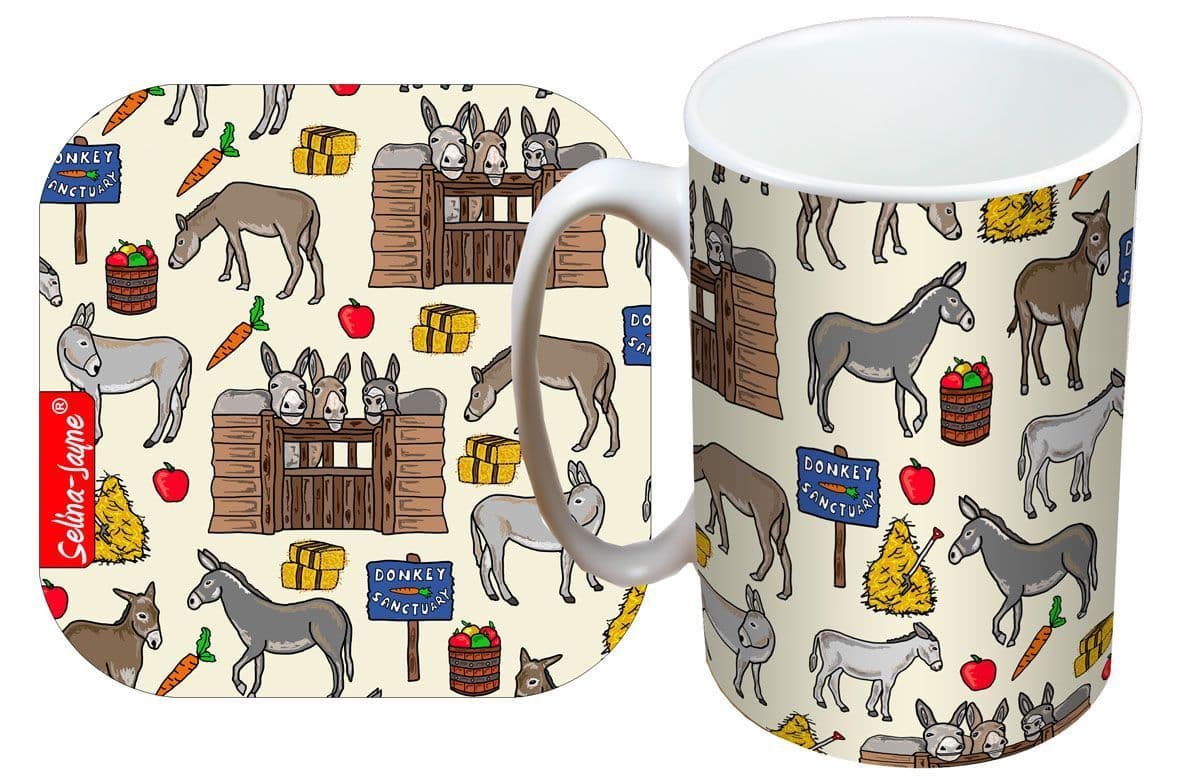 Donkey Mug and Coaster Gift Set by Selina-Jayne