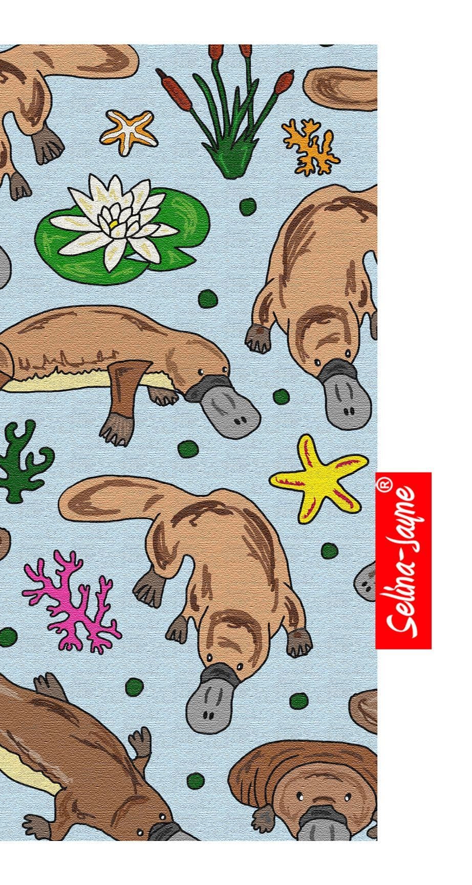 Duck Billed Platypus Glasses Case Soft Fabric by Selina-Jayne