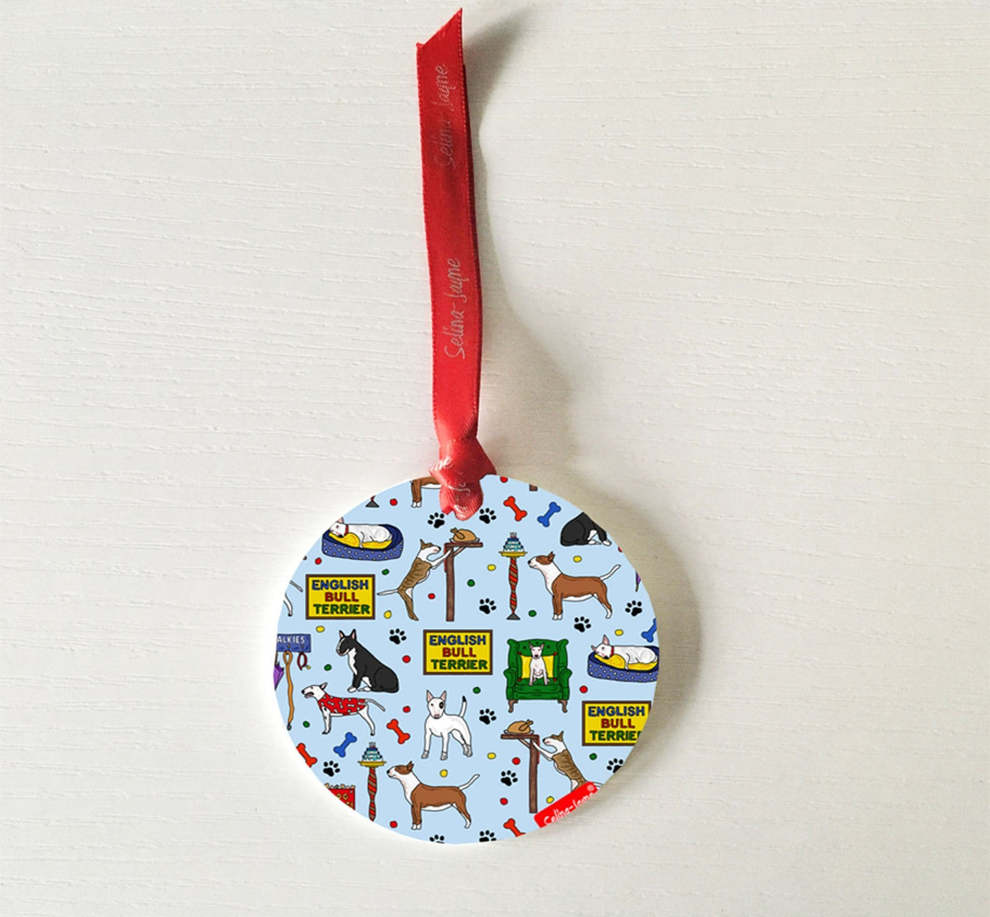 English Bull Terrier Hanging Decoration by Selina-Jayne