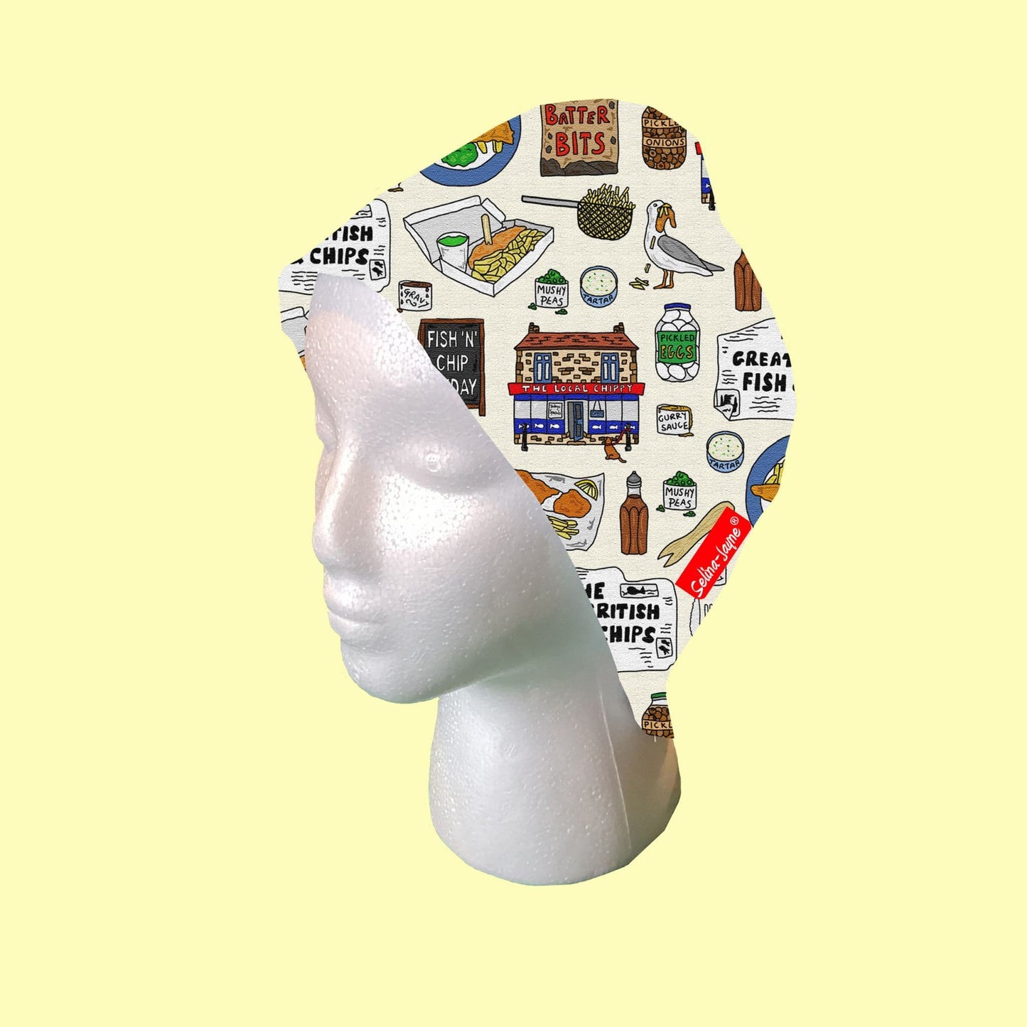 Fish and Chips Scrub Cap by Selina-Jayne