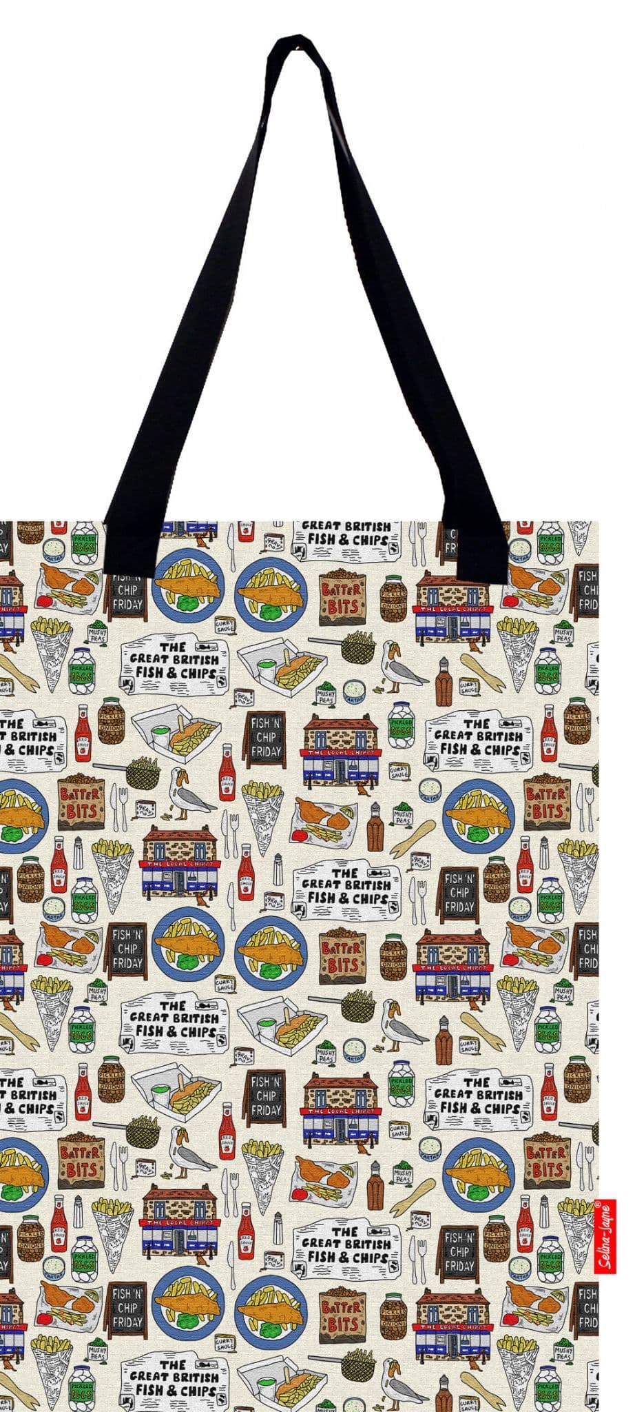 Fish and Chips Tote Bag by Selina-Jayne
