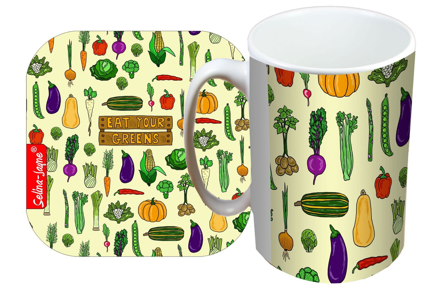 Garden Vegatables Mug and Coaster Gift Set by Selina-Jayne