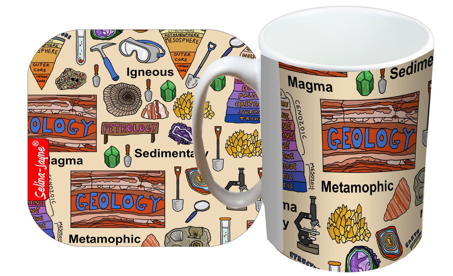 Geology Mug and Coaster Gift Set by Selina-Jayne