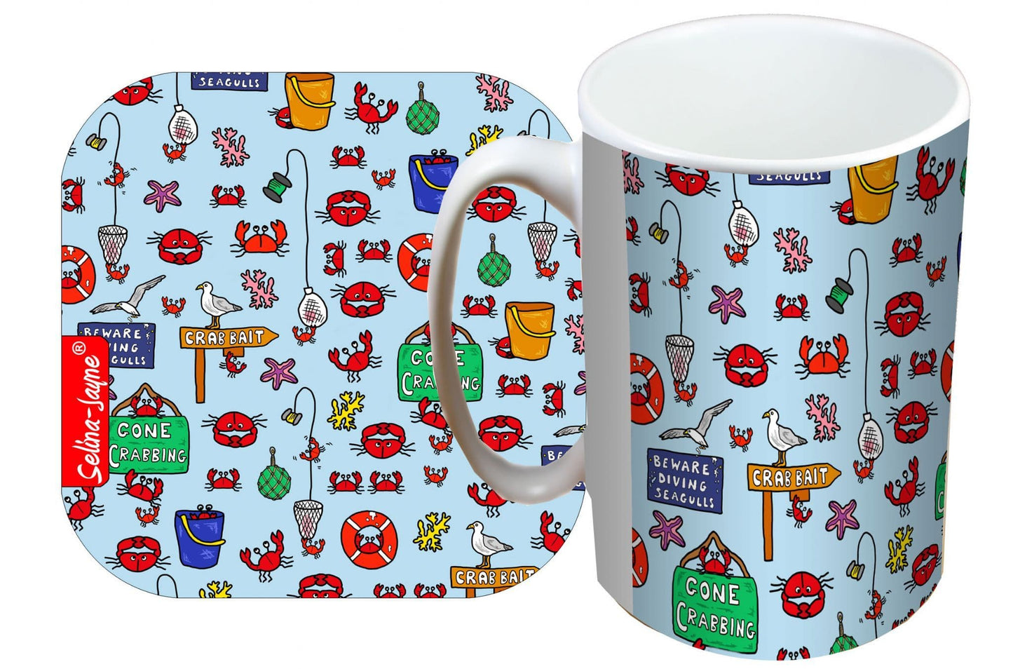 Gone Crabbing Mug and Coaster Gift Set by Selina-Jayne