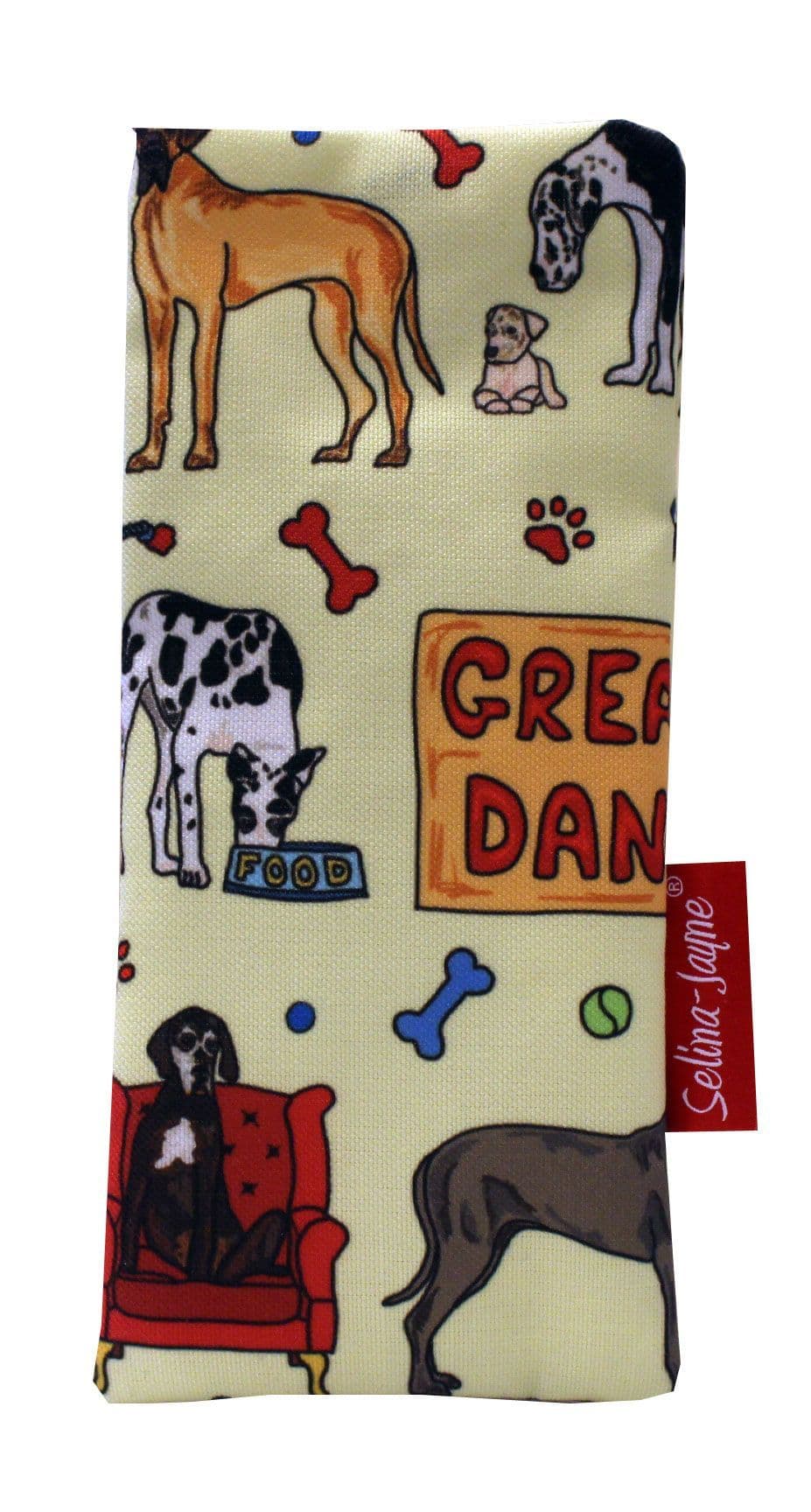 Great Dane Dog Soft Fabric Glasses Case by Selina-Jayne