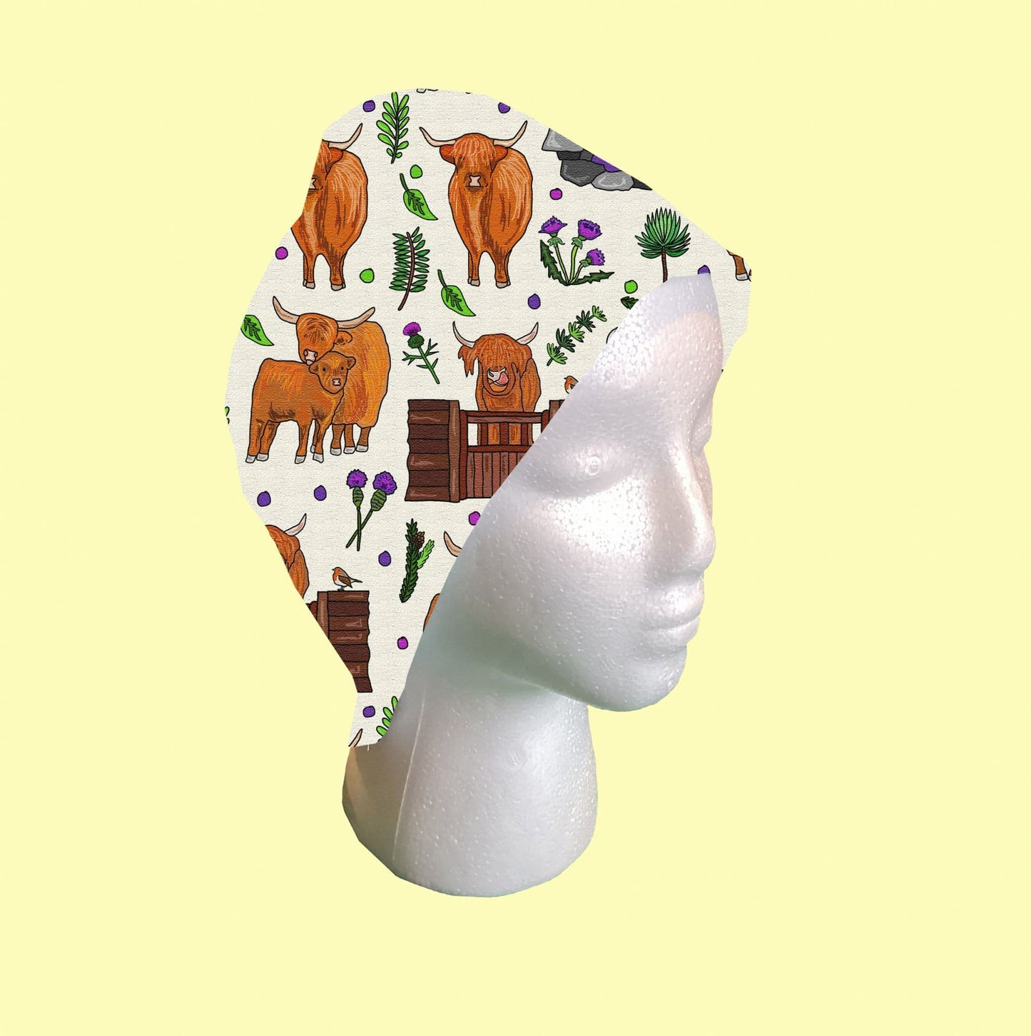 Highland Cows Scrub Cap by Selina-Jayne