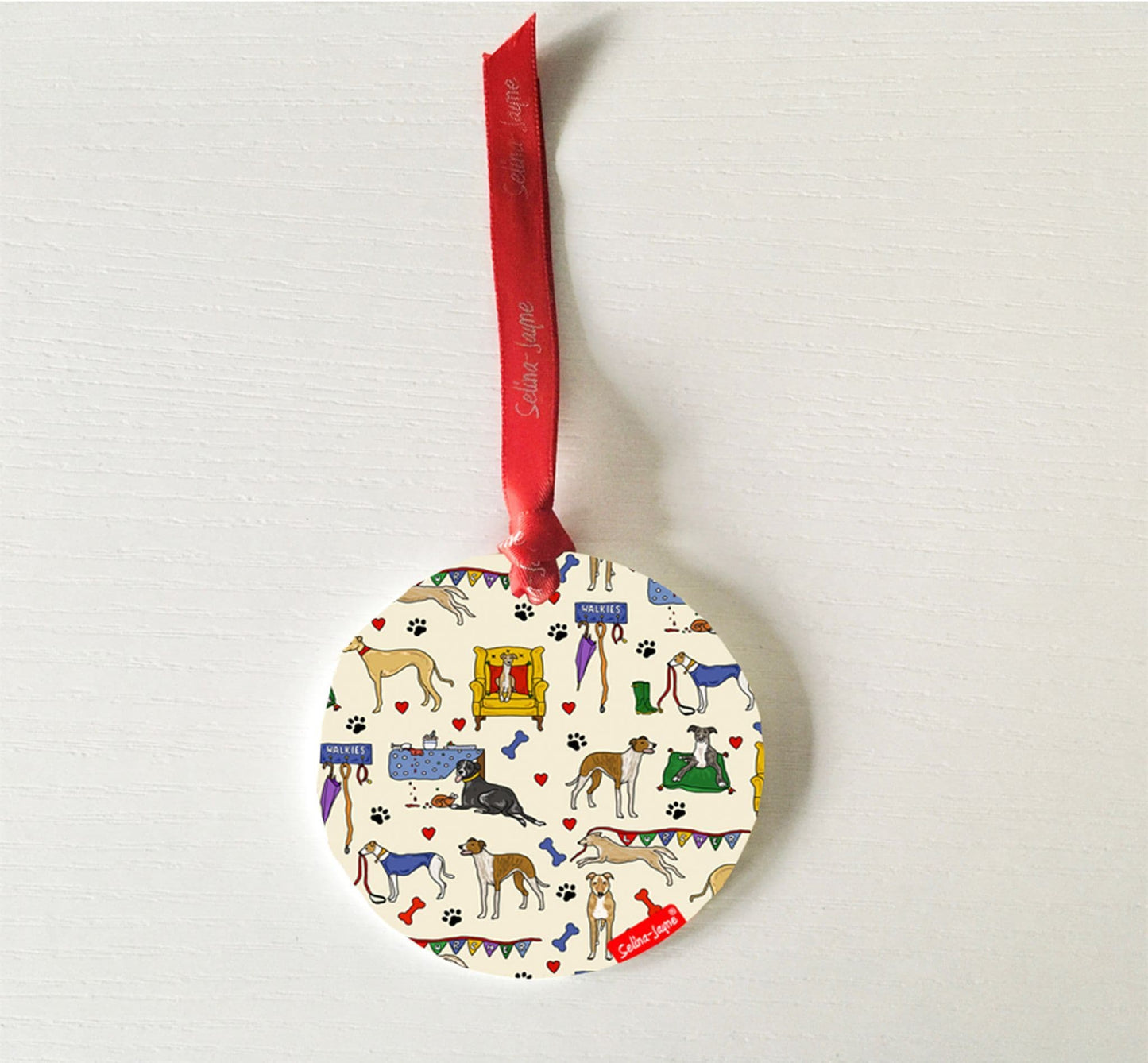 Lurcher Dog Hanging Decoration by Selina-Jayne