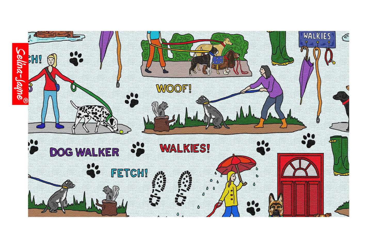 Dog Walker Pencil Case by Selina-Jayne