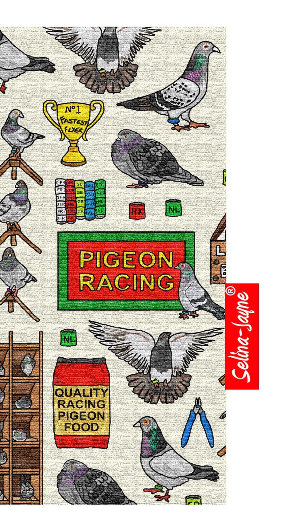 Racing Pigeons Glasses Case Soft Fabric by Selina-Jayne