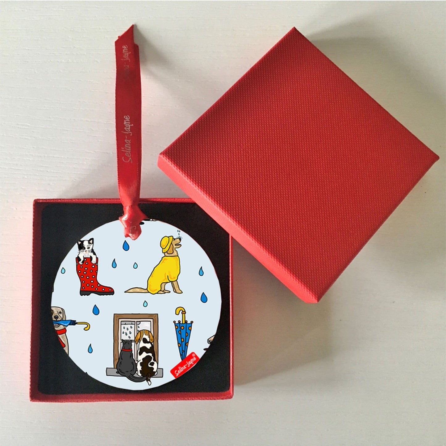 Raining Cats and Dogs Hanging Decoration by Selina-Jayne